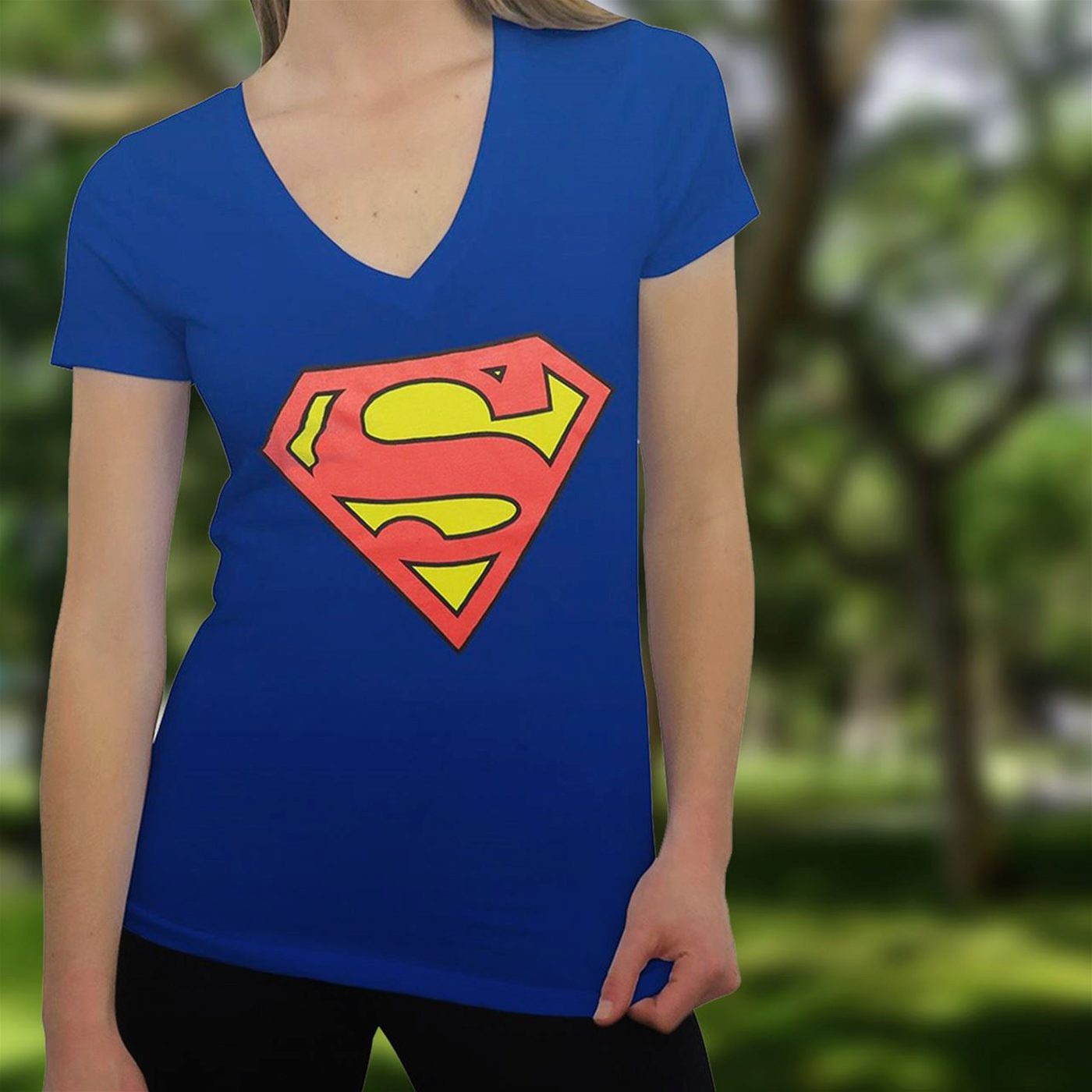 Superman Symbol on Royal Women's V-Neck