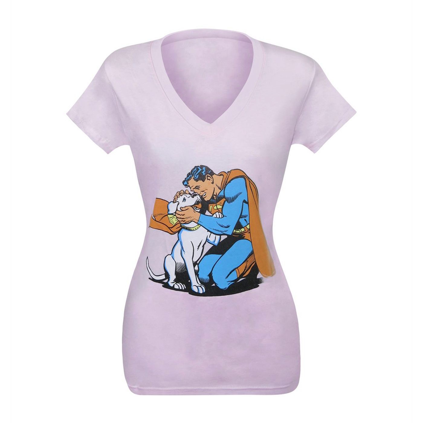 Superman & Krypto Women's V-Neck T-Shirt