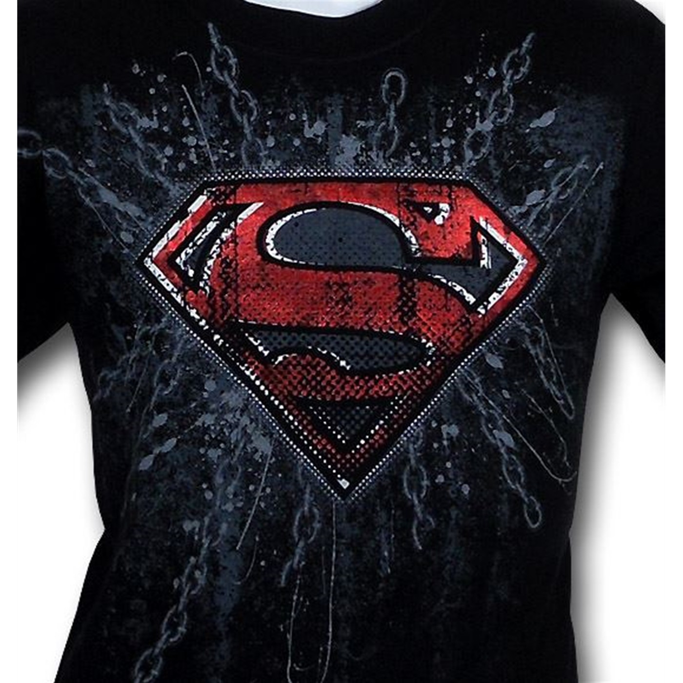 Superman Foil and Chain Splatter Symbol T-Shirt