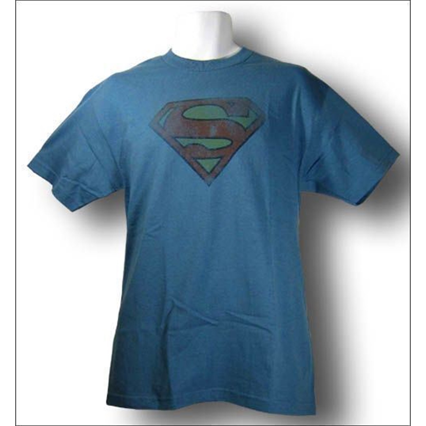 Superman Distressed Light Blue T-Shirt