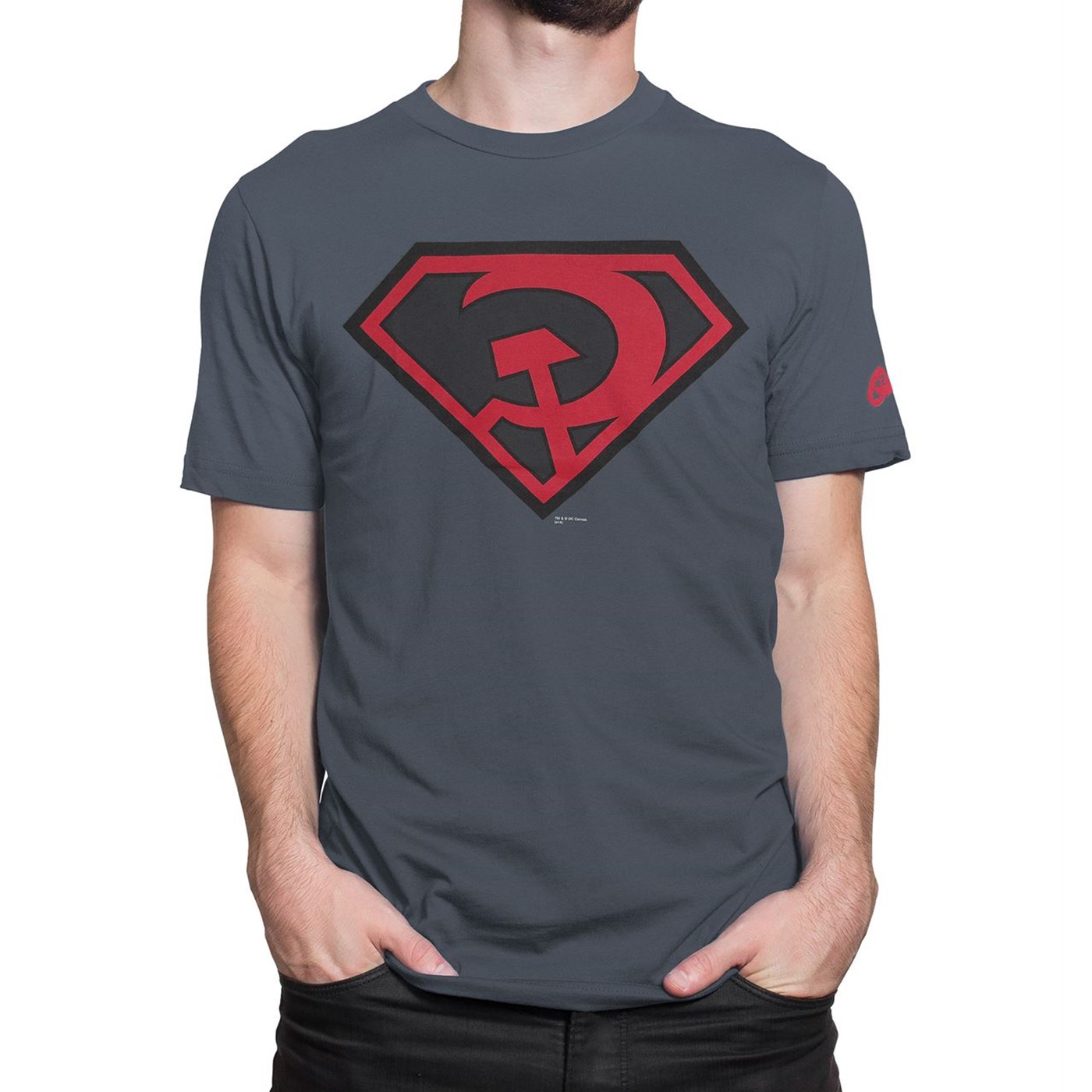 black and red superman shirt