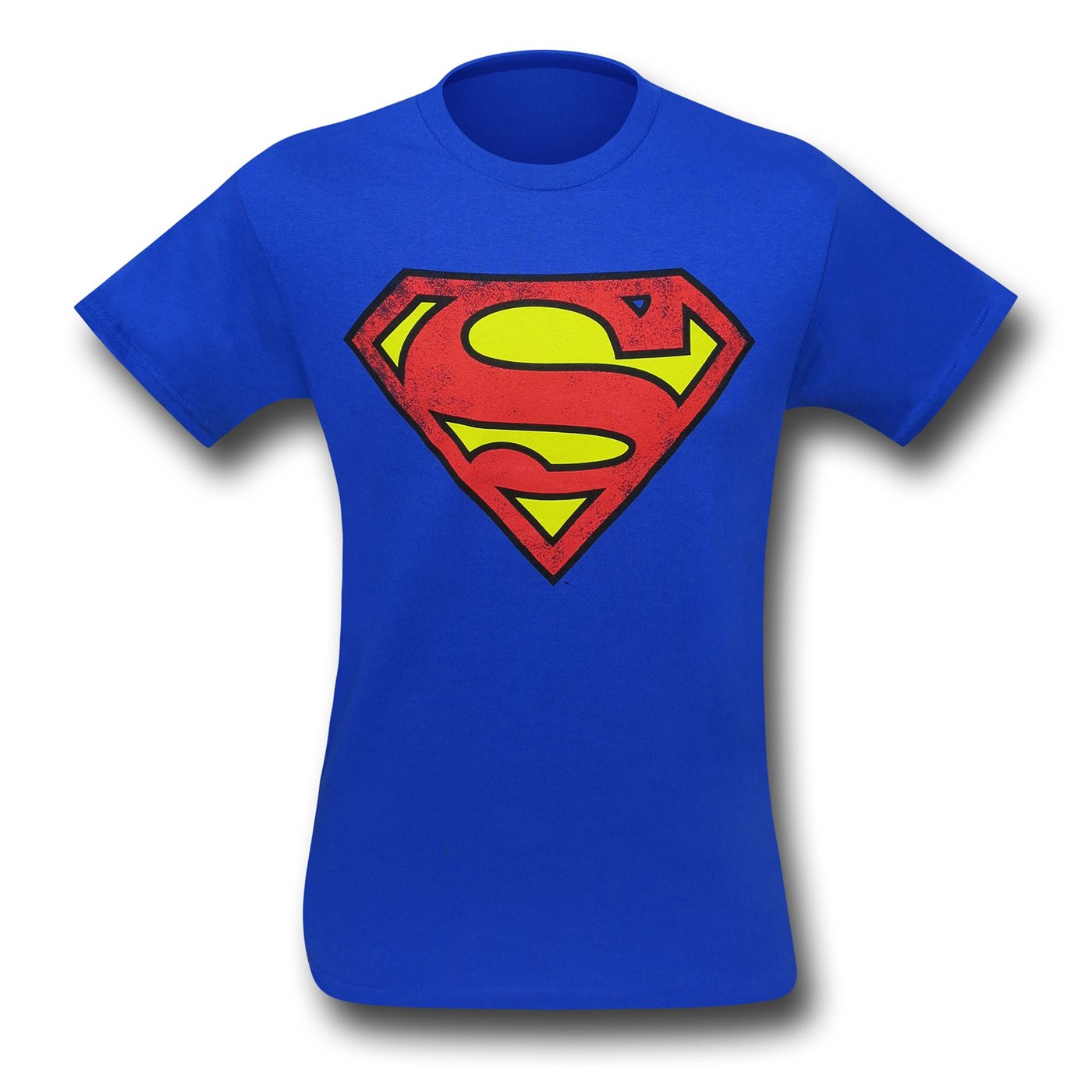 Superman Royal Blue Symbol Distressed T-Shirt
