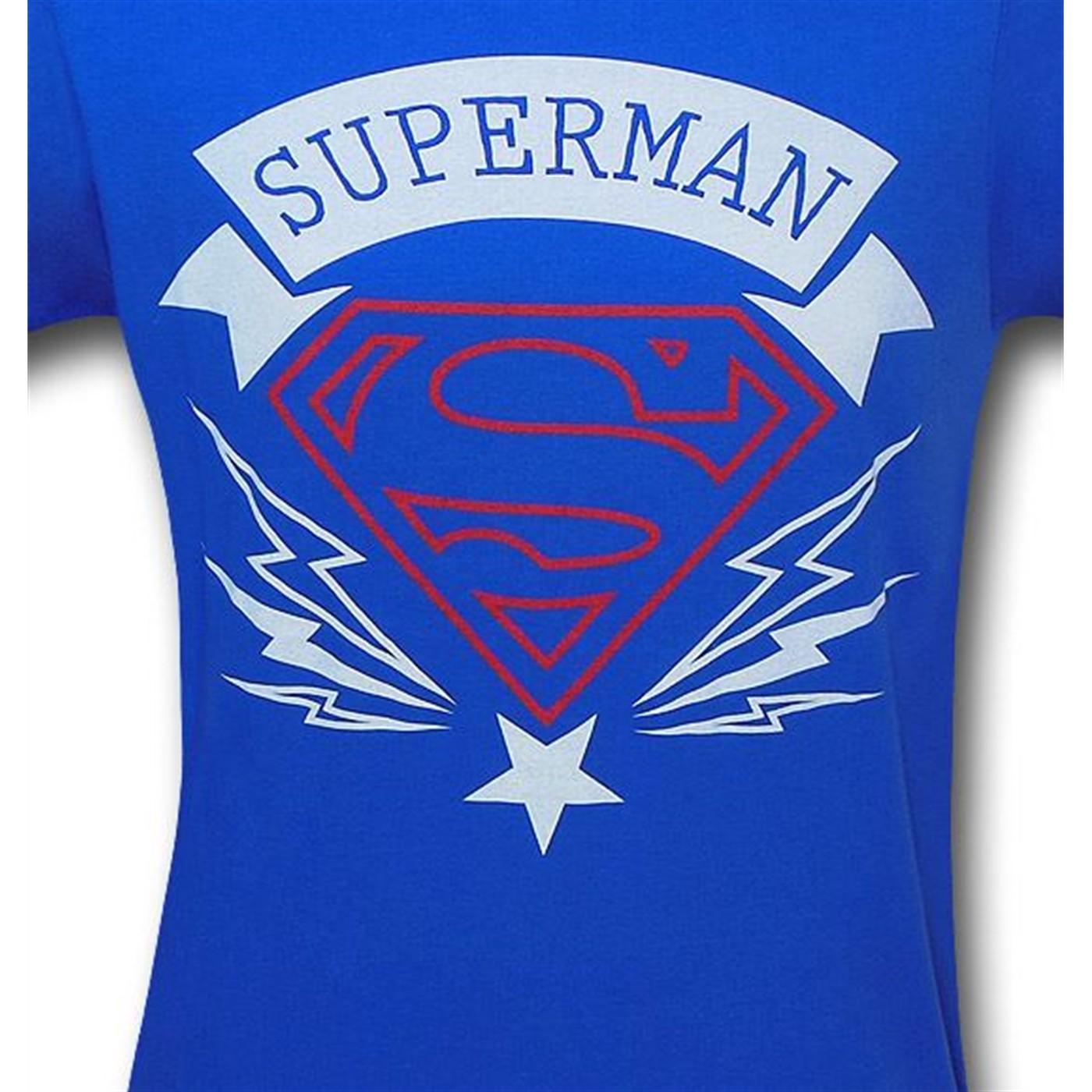 Superman Bolts and Scroll Symbol Blue T-Shirt