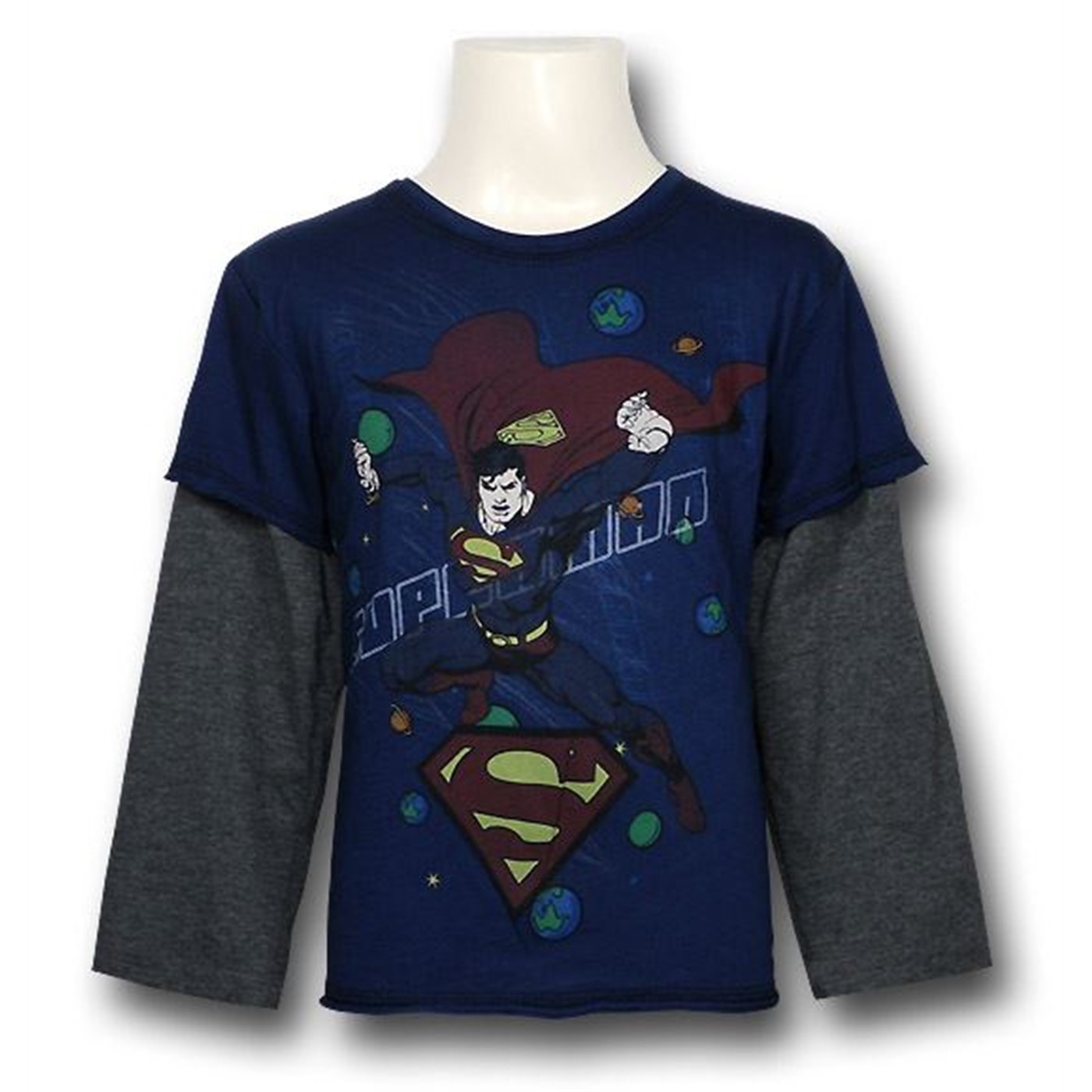 Superman Space 30s Toddler Long Sleeve T-Shirt