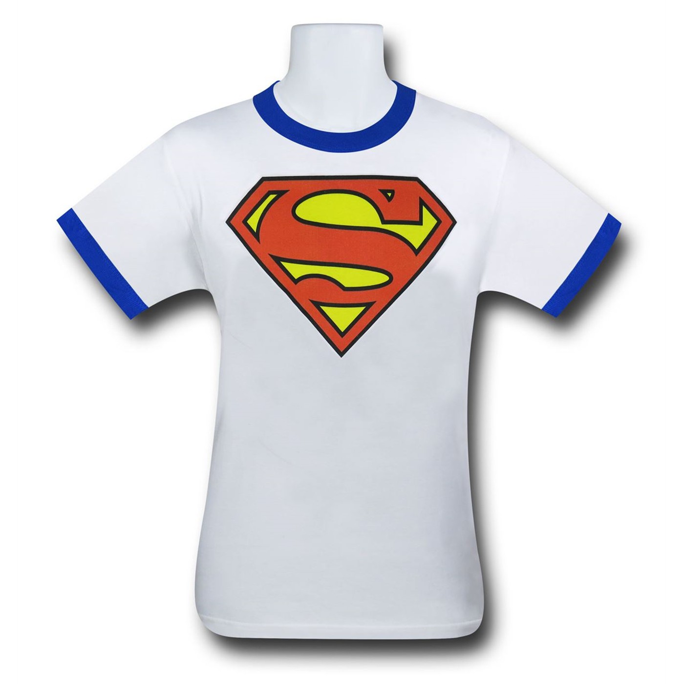 Superman Symbol White Ringer T-Shirt