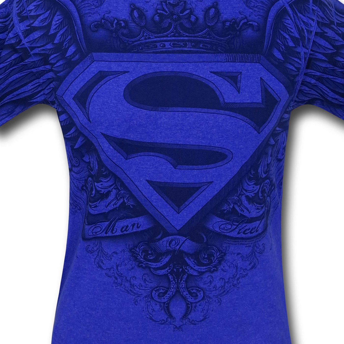 Superman Winged Symbol Blue Sublimated T-Shirt