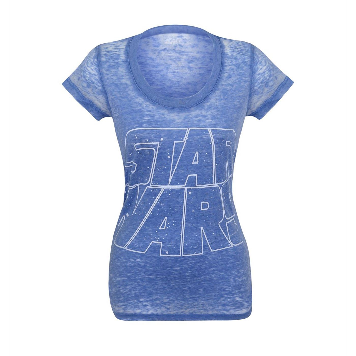 Star Wars Logo Blue Burnout Women's T-Shirt