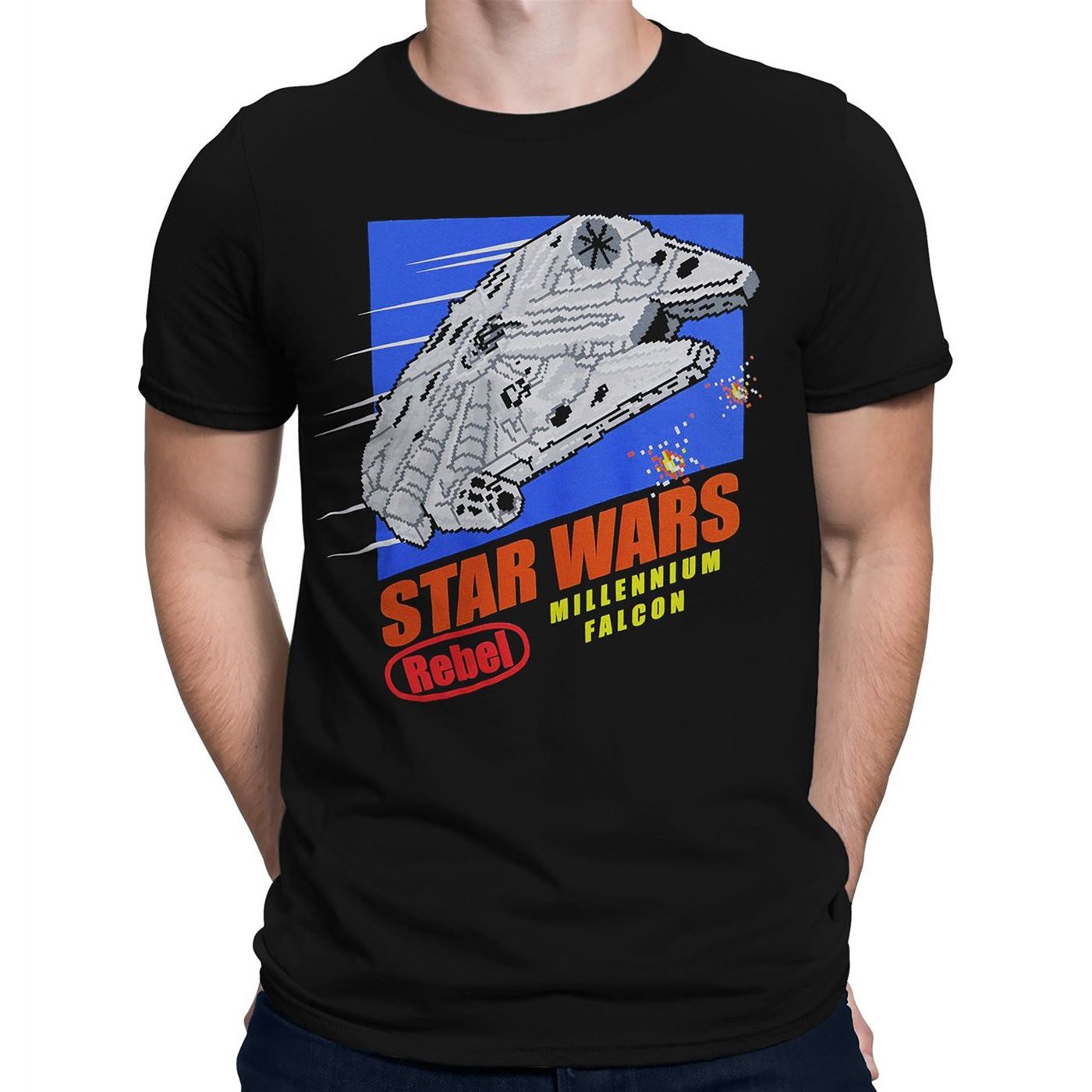 Star Wars 8-Bit Millennium Falcon Men's T-Shirt