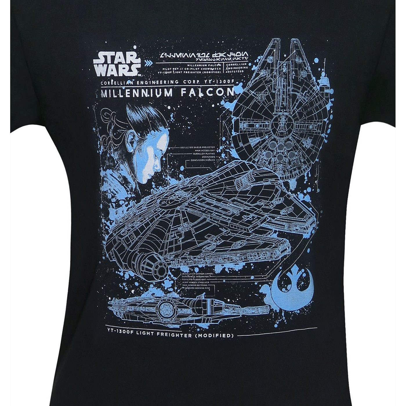 Star Wars Millennium Falcon Blueprints Men's T-Shirt