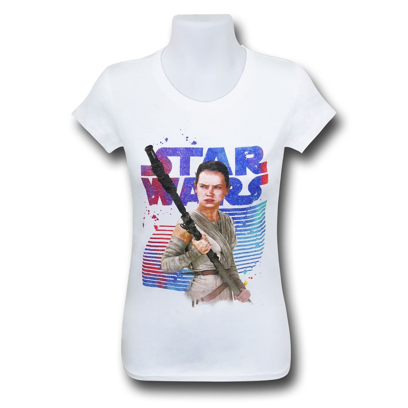 Star Wars Force Awakens Rey Girls White Youth T-Shirt