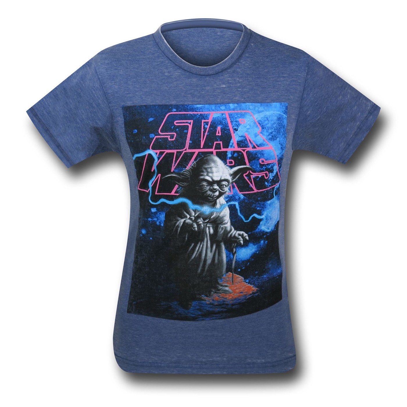 Star Wars Yoda Force Blue Burnout T-Shirt