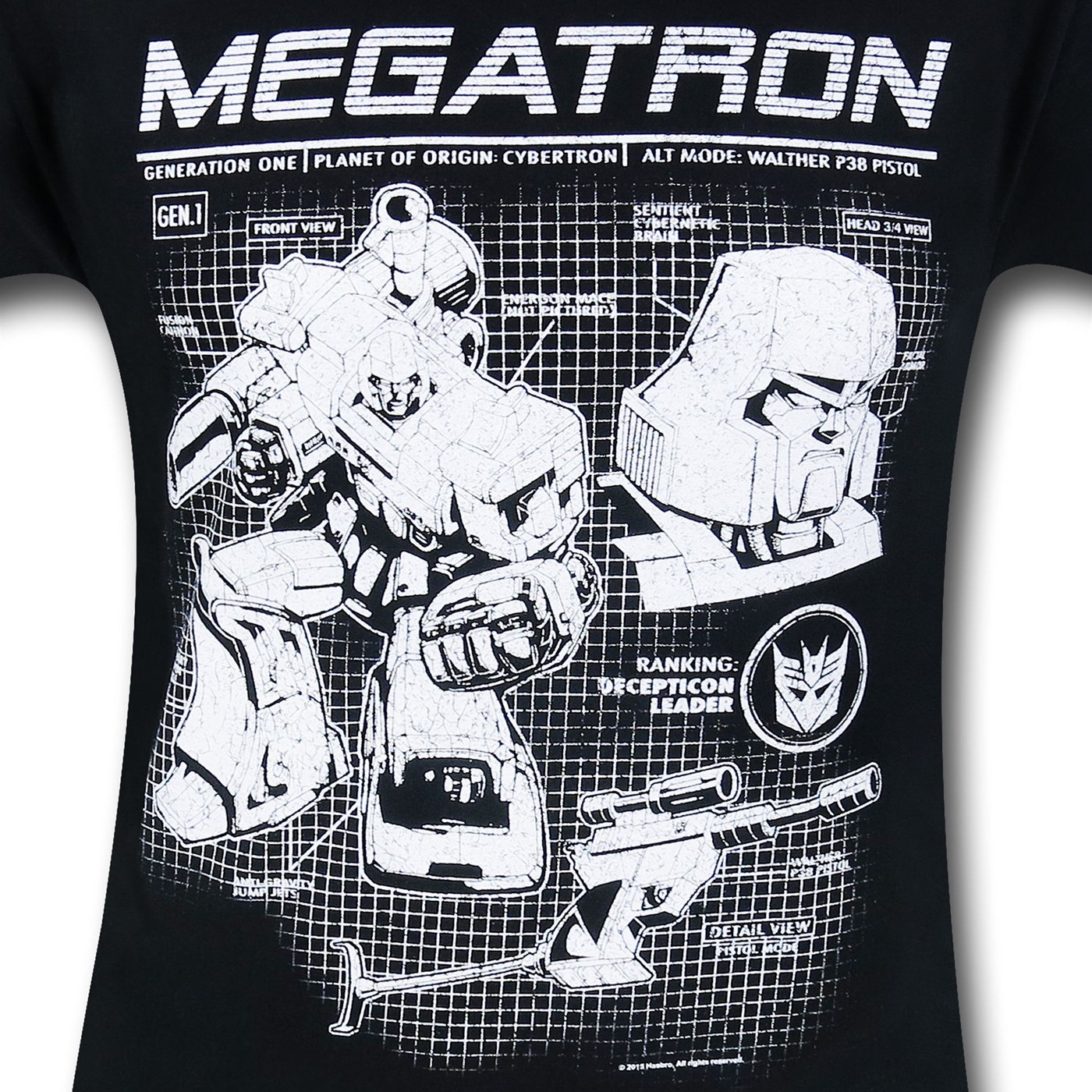 Transformers Megatron Diagram 30 Single T-Shirt