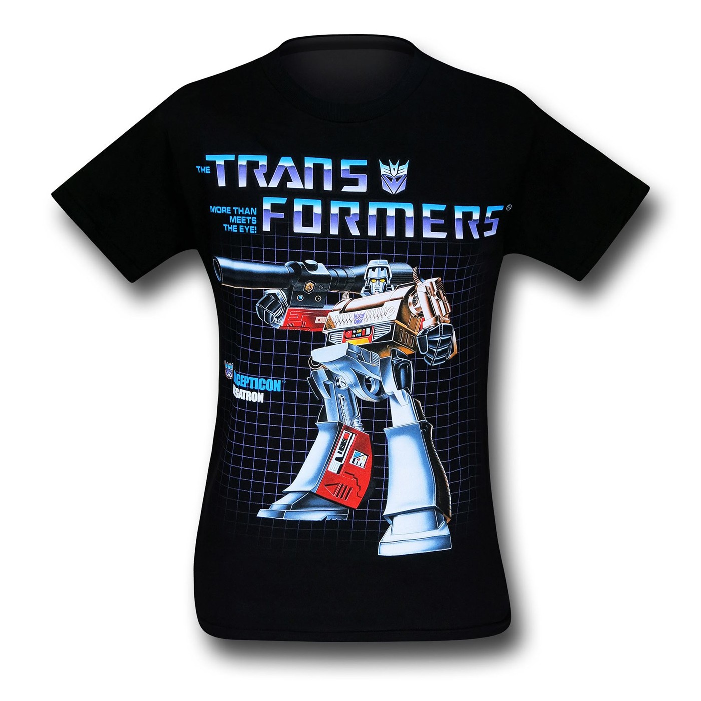 Transformers Megatron on Grid Black T-Shirt
