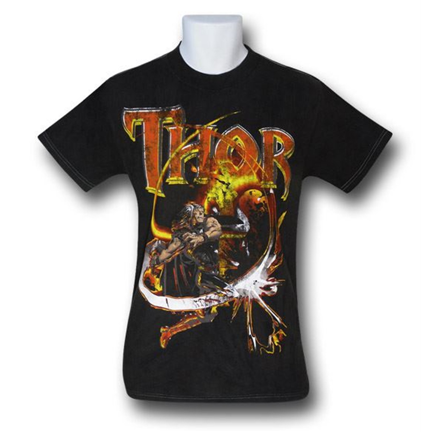 Thor Hammer Crack Black Wash T-Shirt