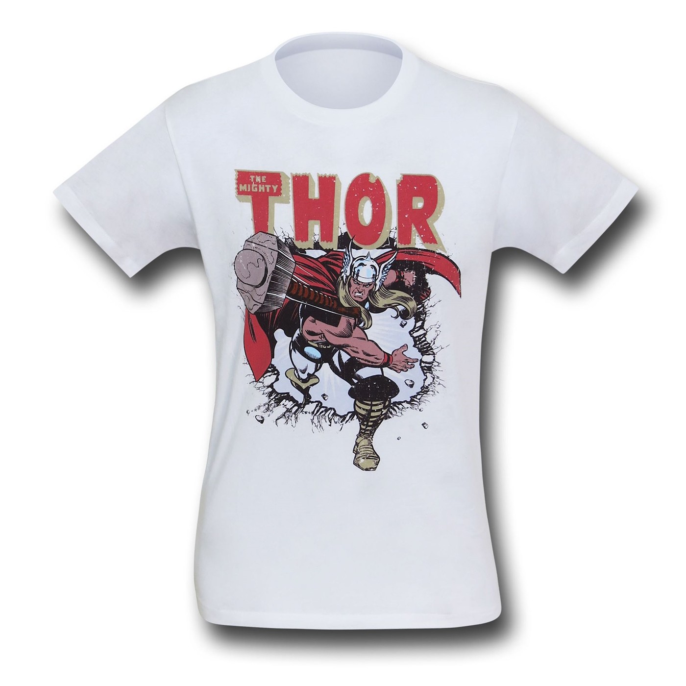 Thor Hammer Throw on White T-Shirt