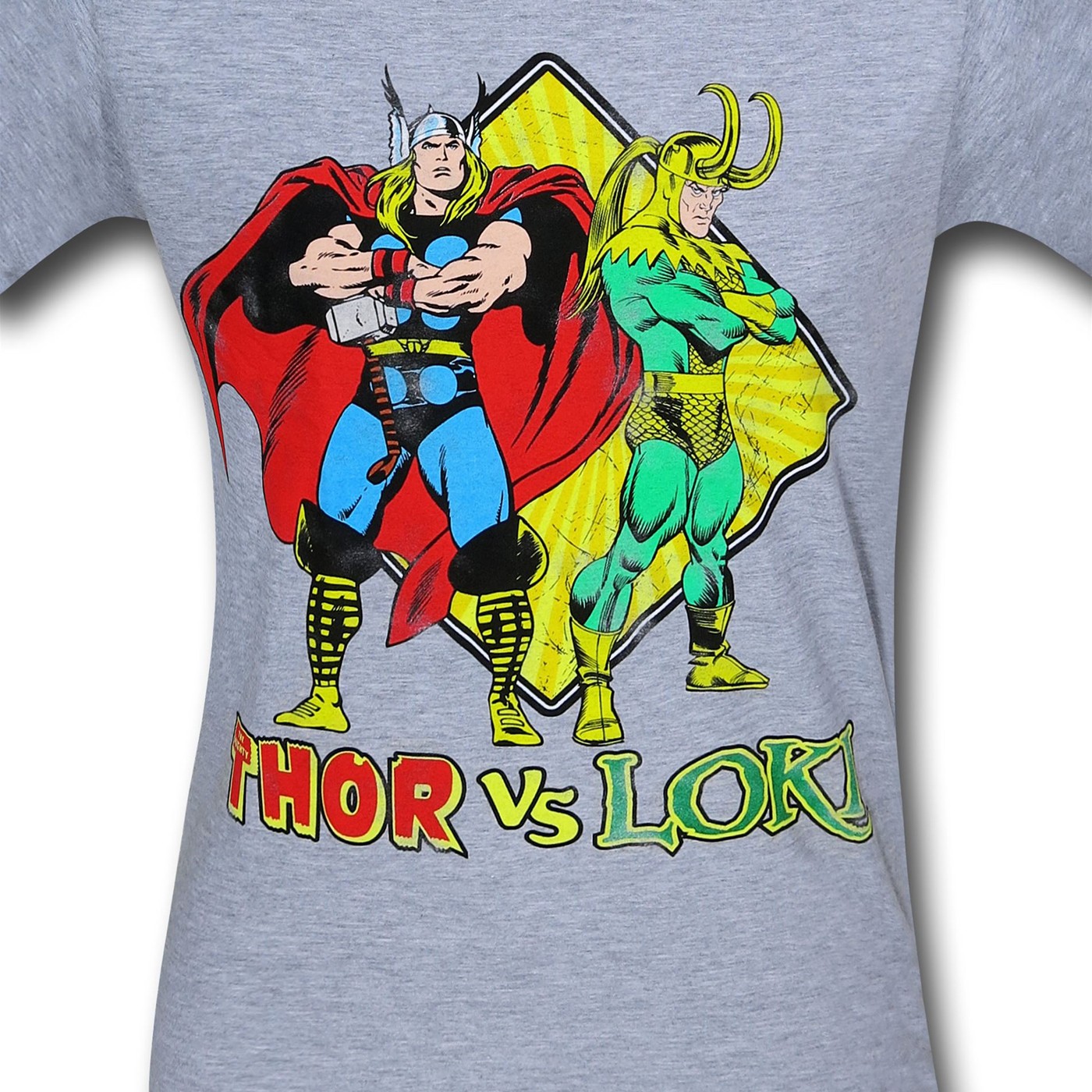 Thor Vs. Loki Retro Grey 30 Single T-Shirt