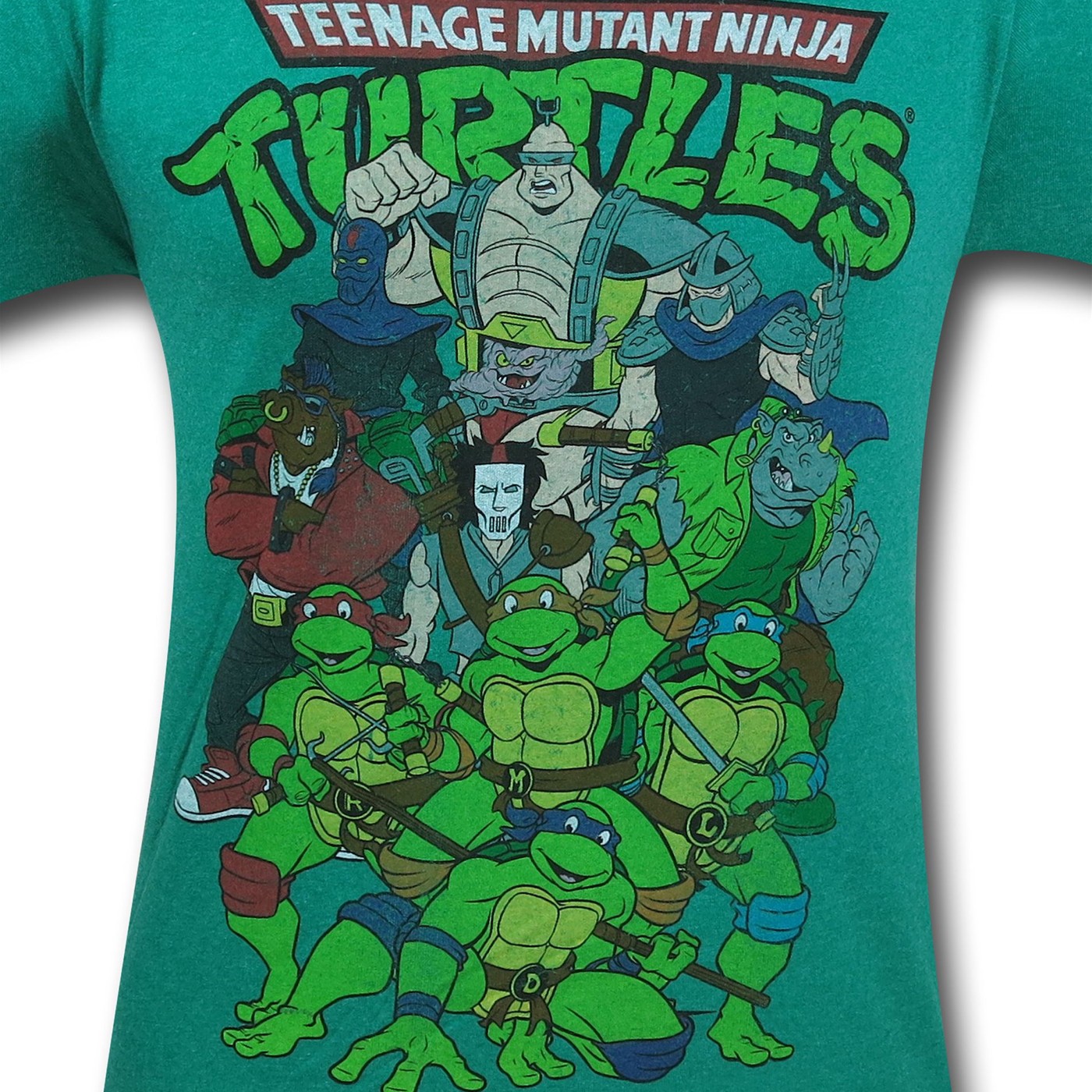 TMNT Big Group on Green T-Shirt