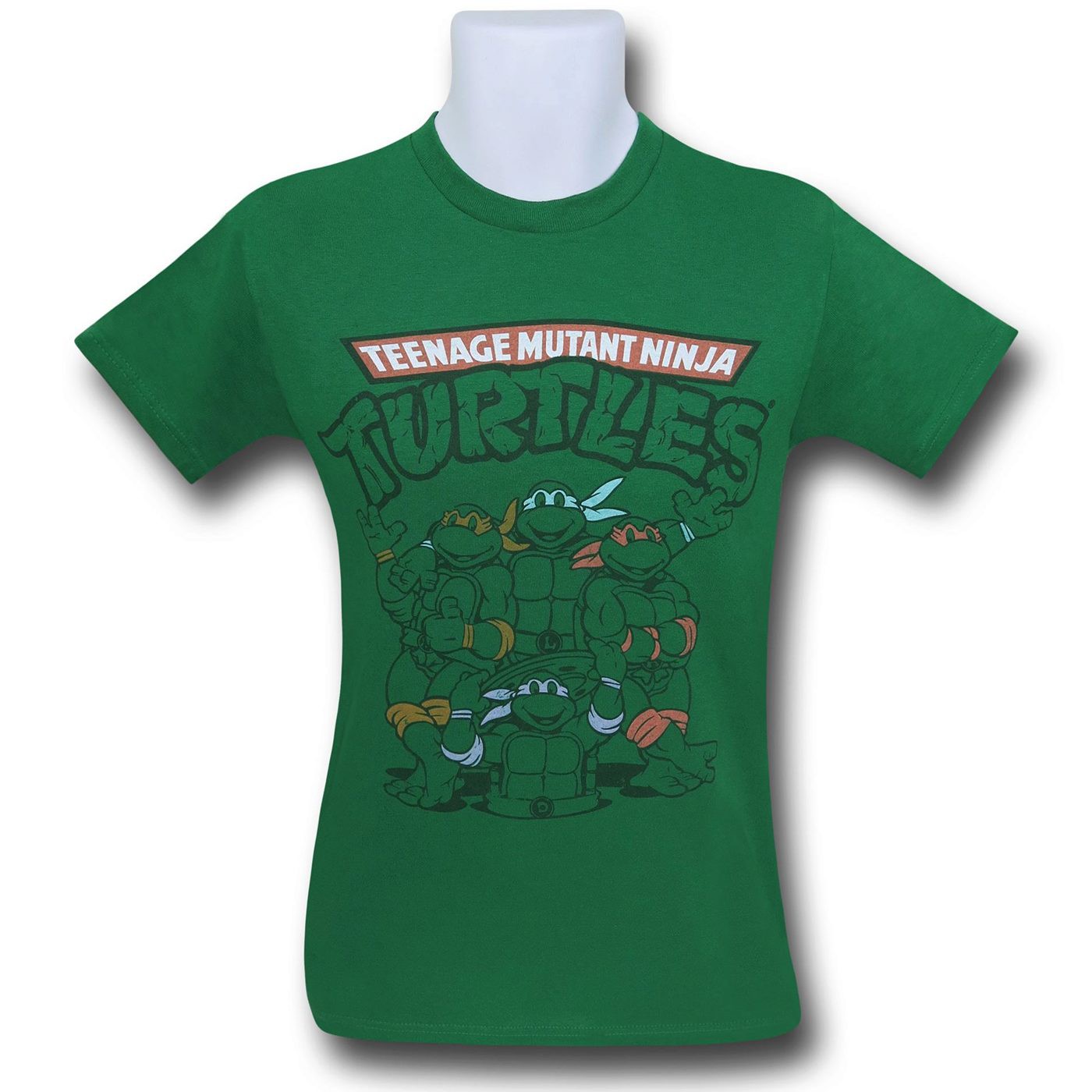 TMNT Group Outline Green T-Shirt