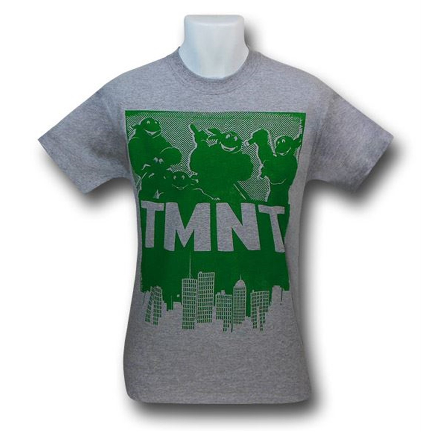 TMNT Silhouettes Over The City Grey T-Shirt
