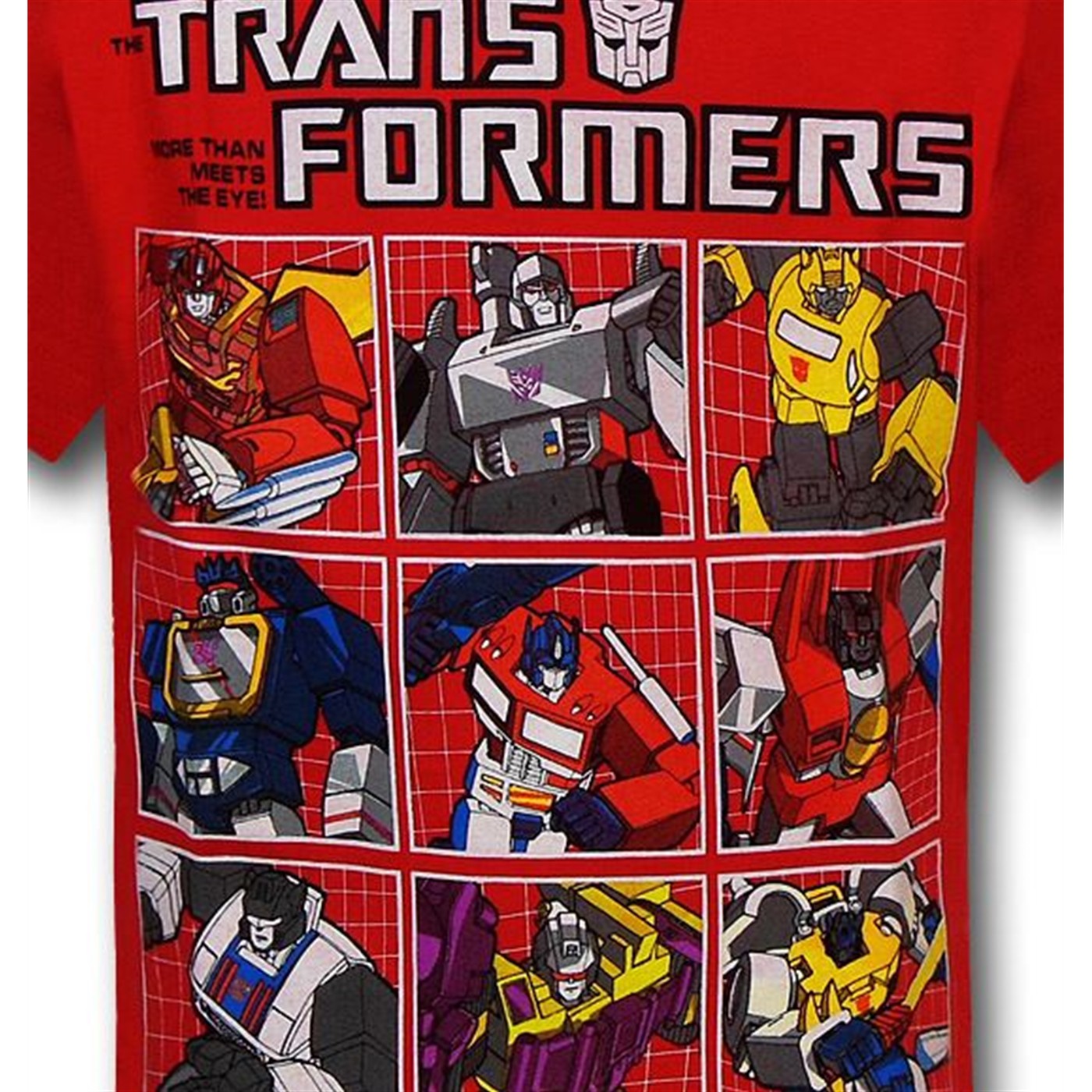 Transformers Faded Grid Kids Red T-Shirt