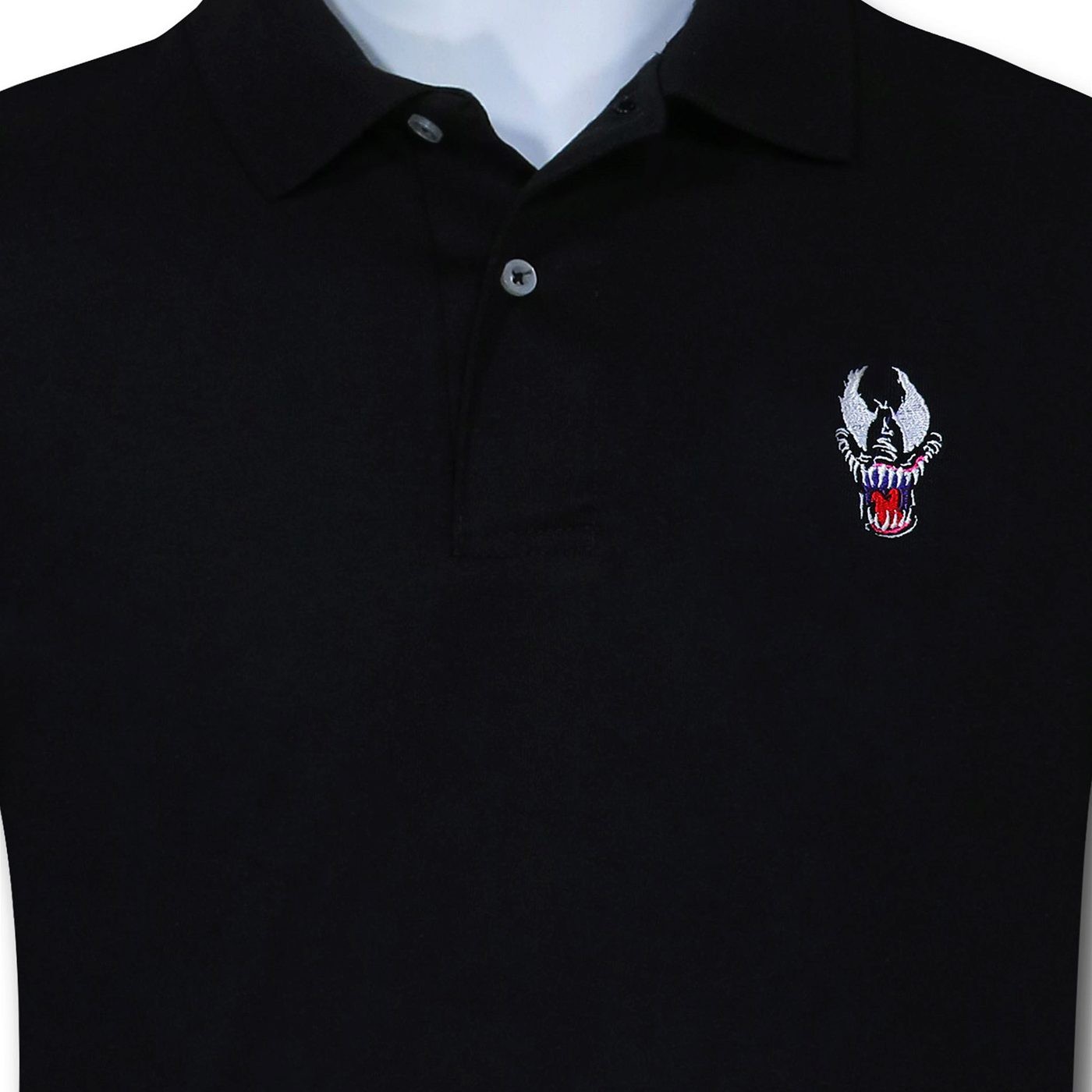 Venom Face Black Polo T-Shirt
