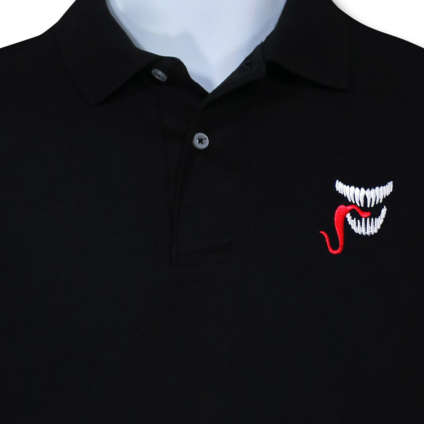 Venom Mouth Black Polo Shirt