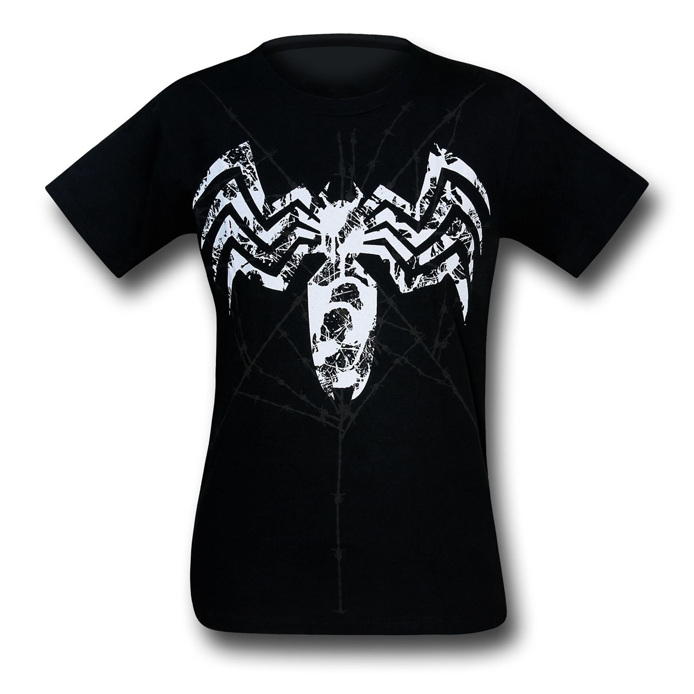 Venom Distressed Symbol & Web 30 Single T-Shirt