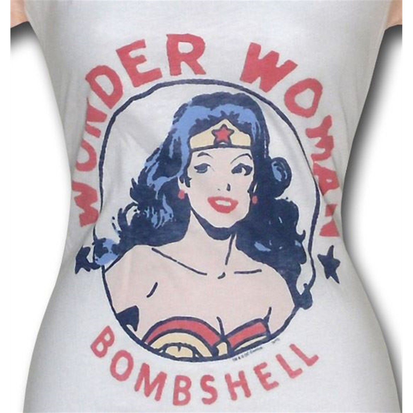 Wonder Woman Bombshell Jr Womens Junk Food T-Shirt