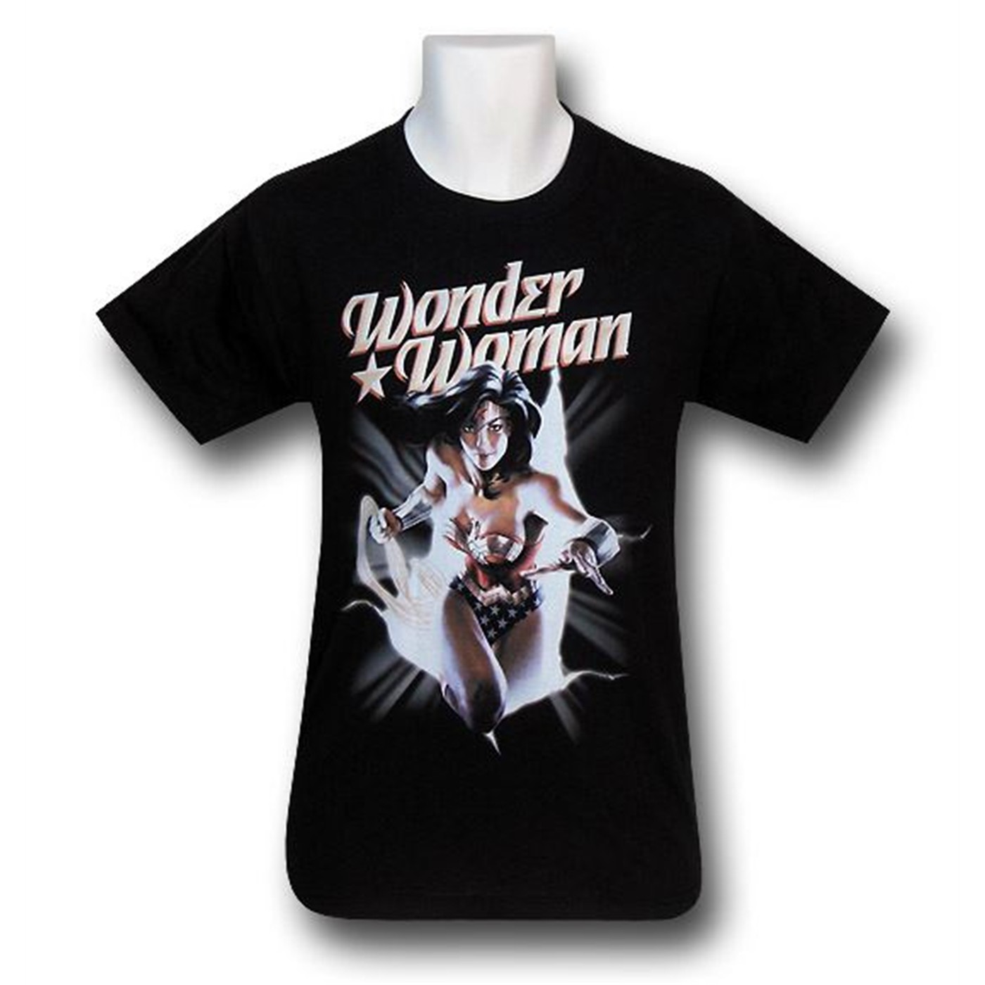 Wonder Woman Breakout on Black T-Shirt
