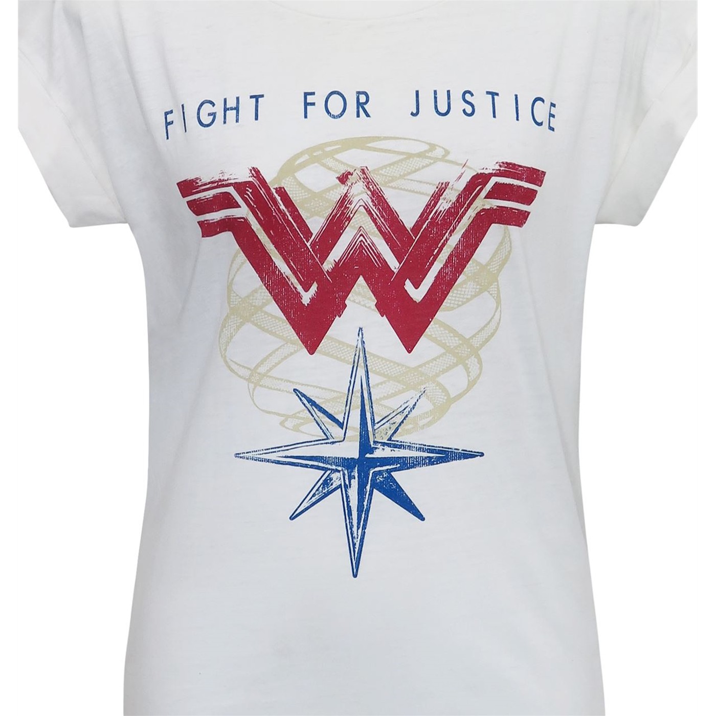 Wonder Woman For Justice Women's Roll Sleeve T-Shirt