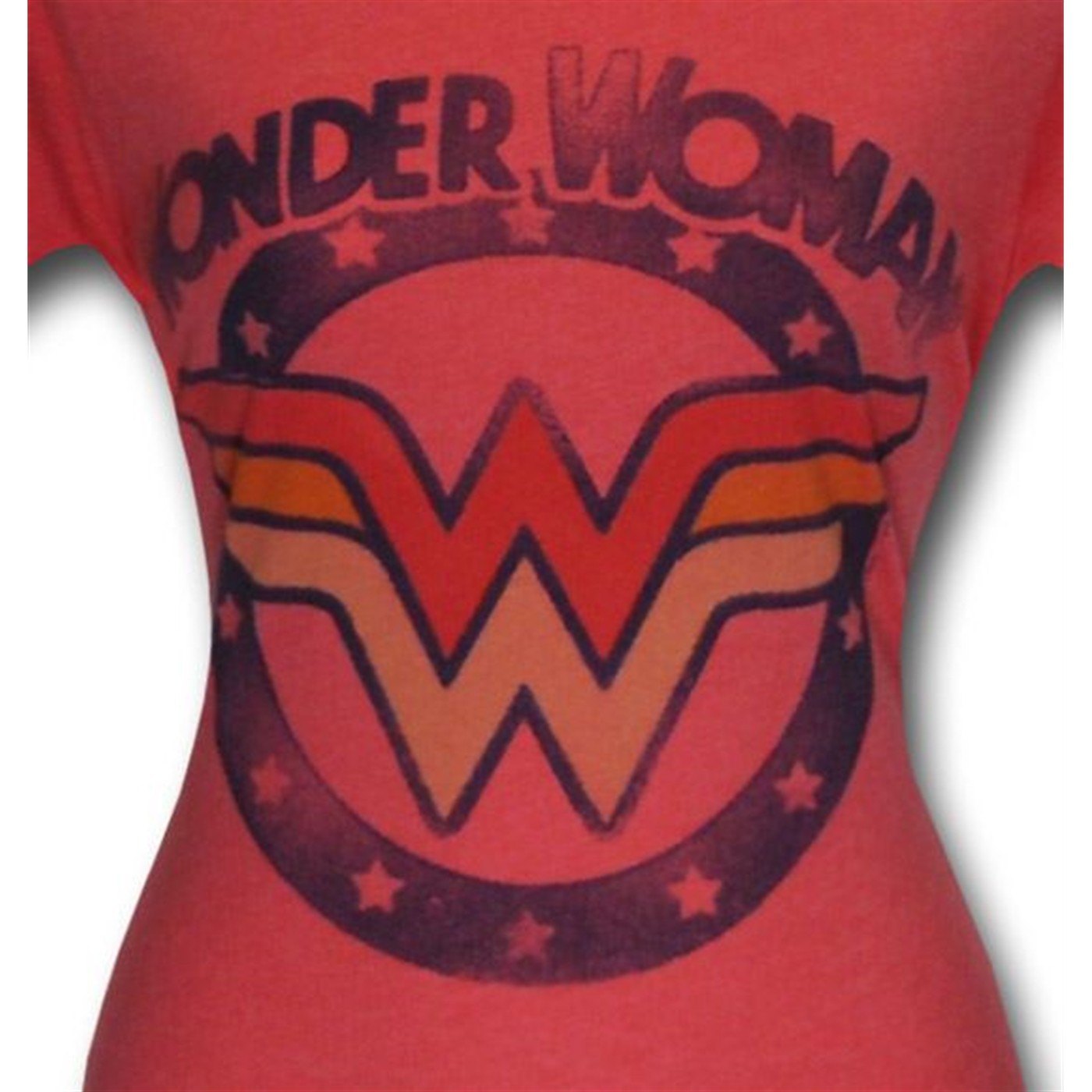 Wonder Woman Peach Stamp Junkfood Full Figure T-Shirt