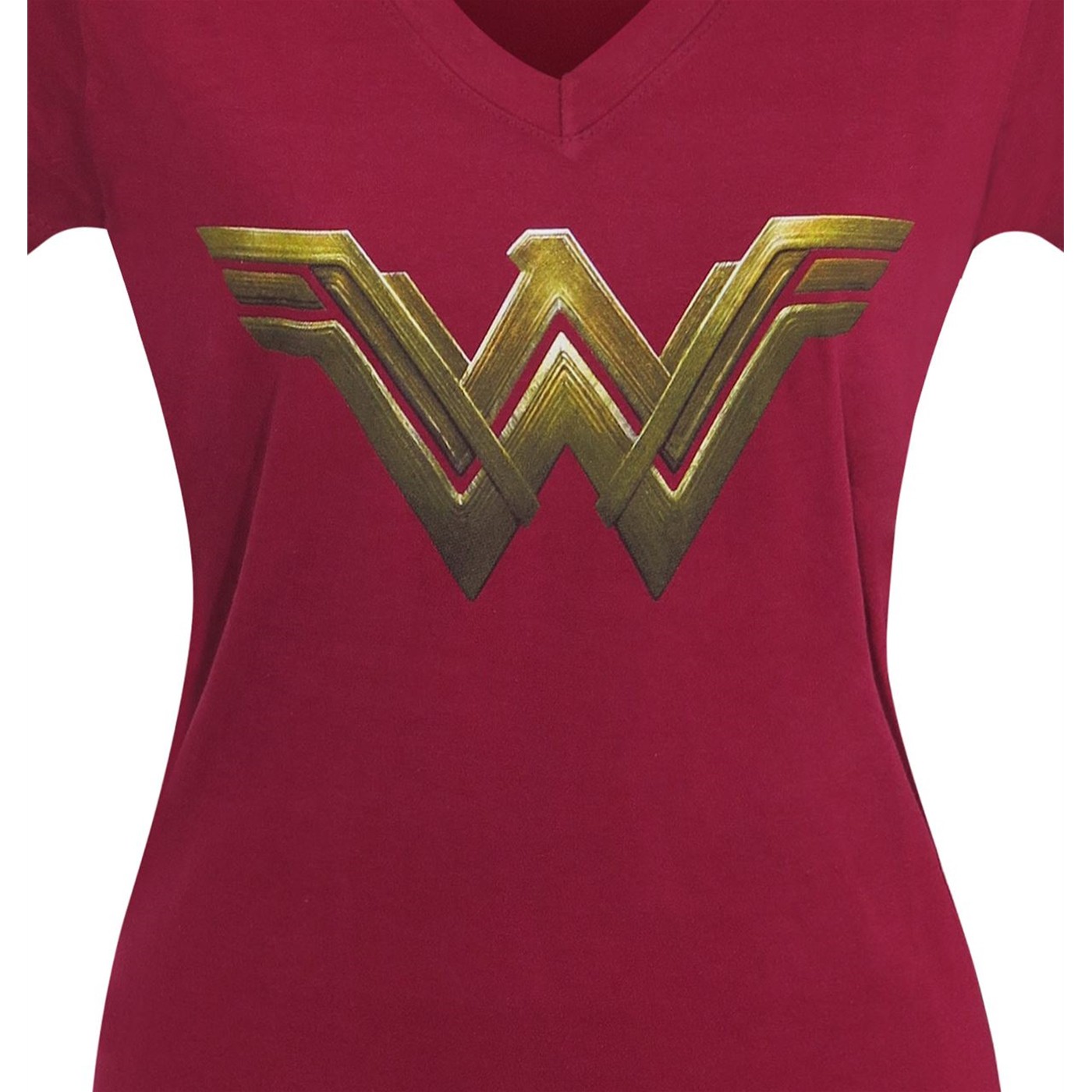 Wonder Woman Justice League Logo Women V-Neck T-Shirt