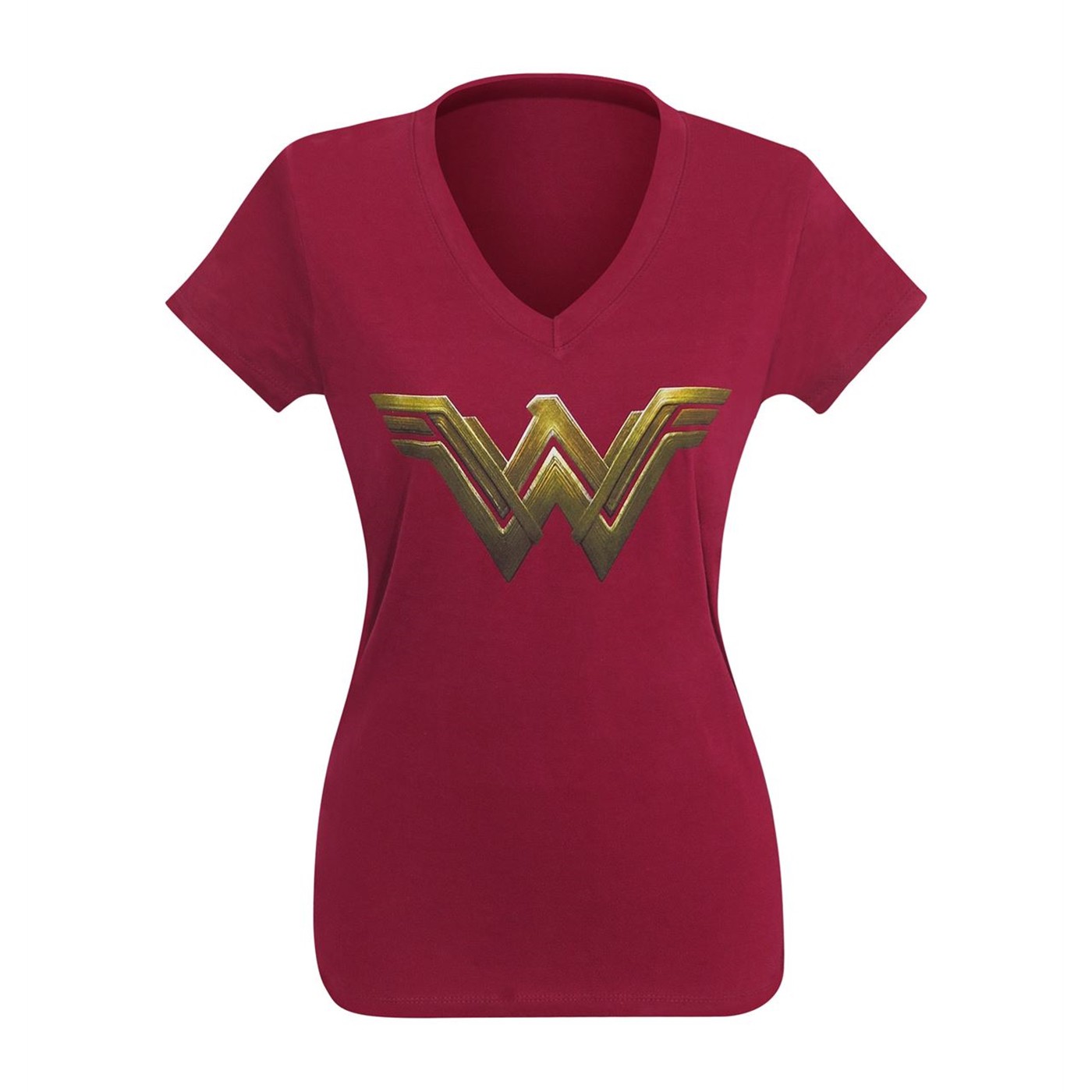 Wonder Woman Justice League Logo Women V-Neck T-Shirt