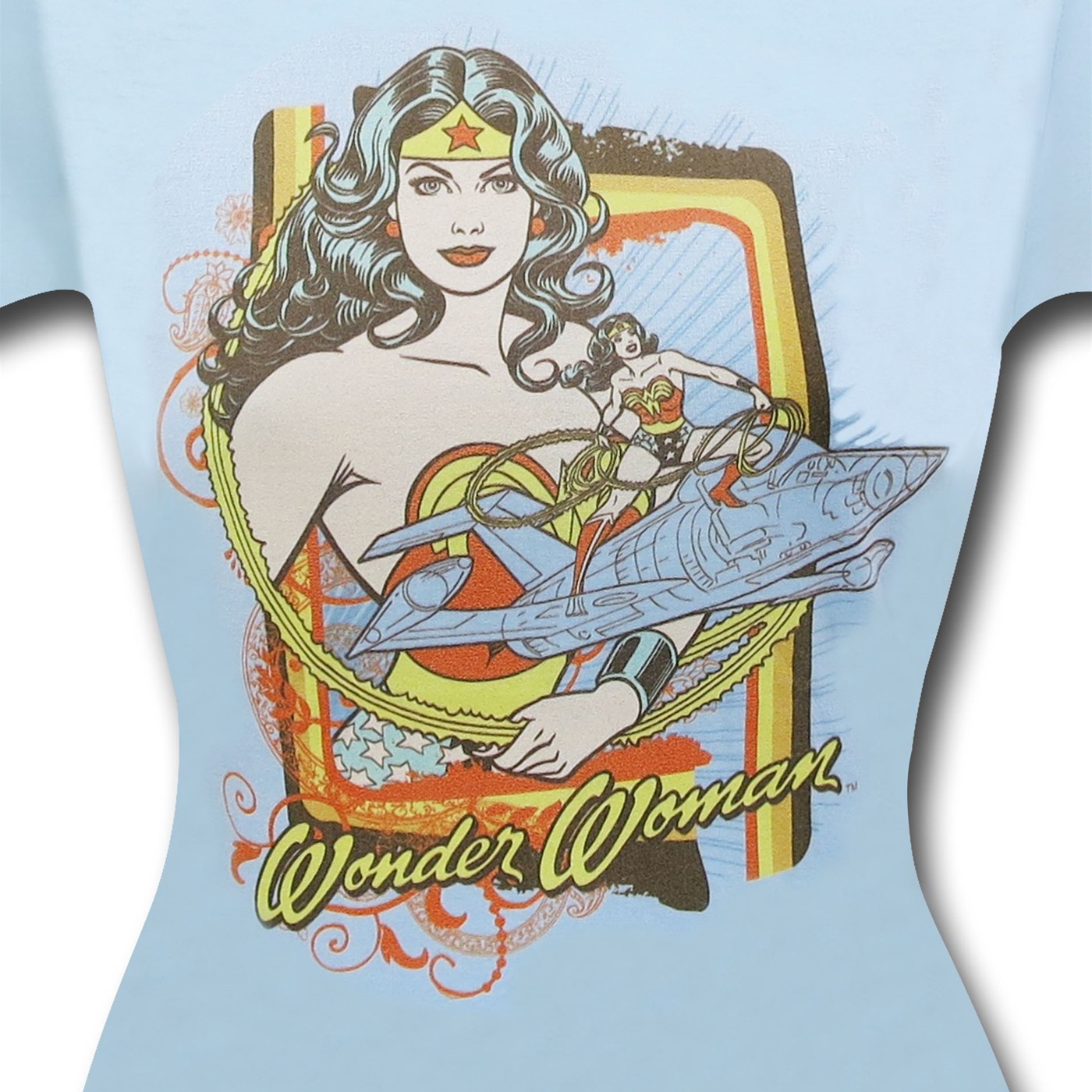 Wonder Woman Women's Light Blue Invisible Jet T-Shirt
