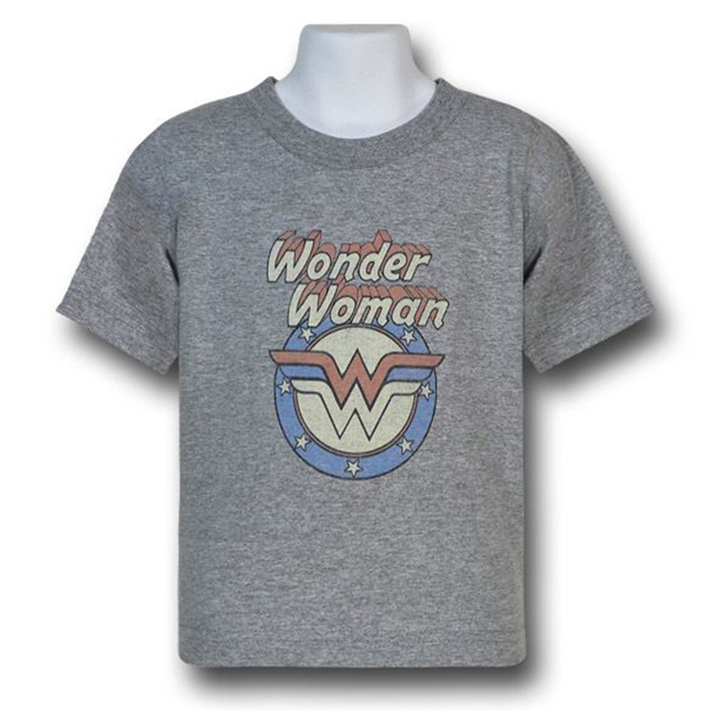 Wonder Woman Vintage Logo Grey Kids T-Shirt