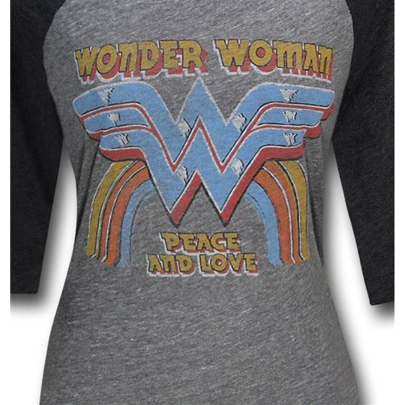 Wonder Woman Peace & Love Juniors Raglan T-Shirt