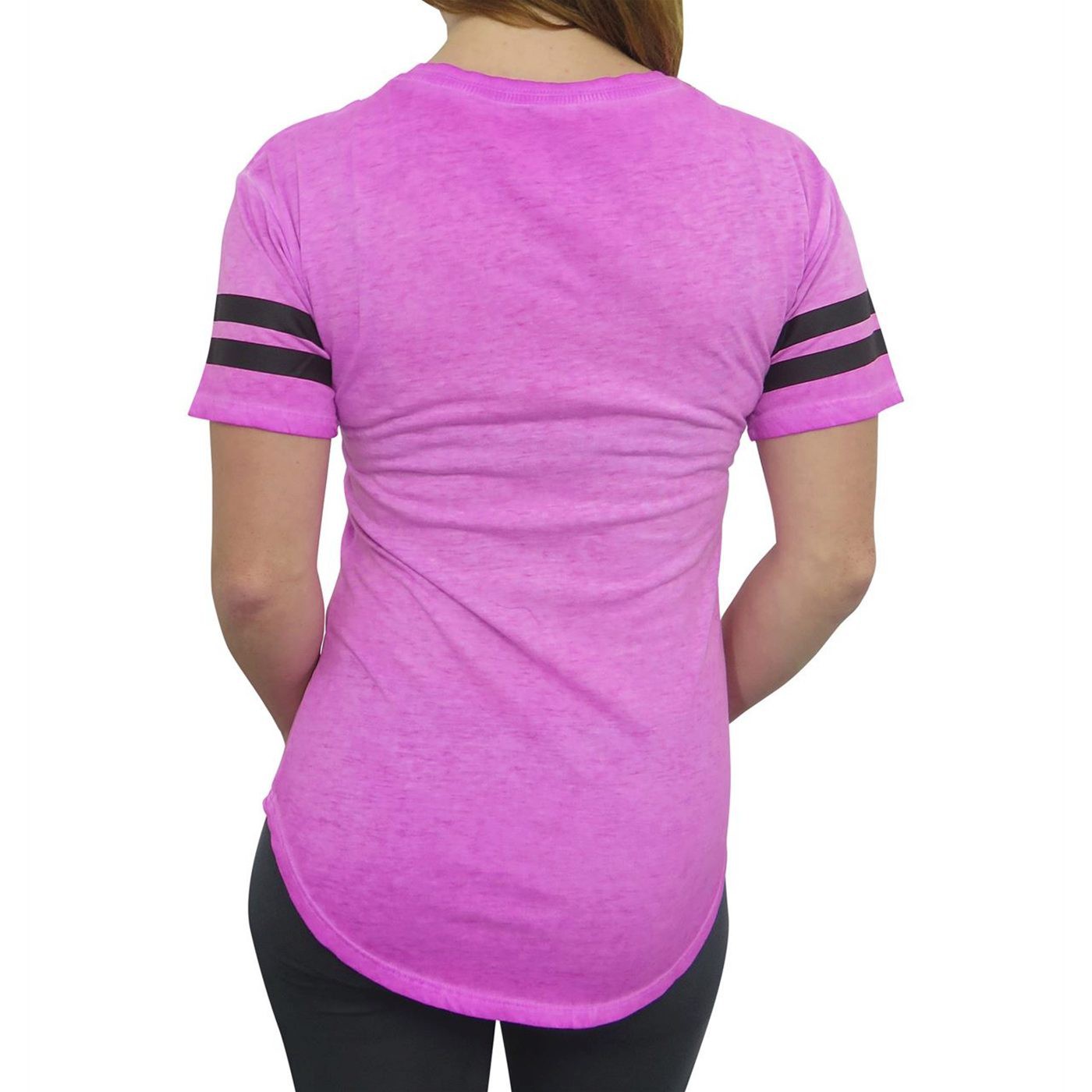 Wonder Woman Pink Athletic Women's V-Neck T-Shirt