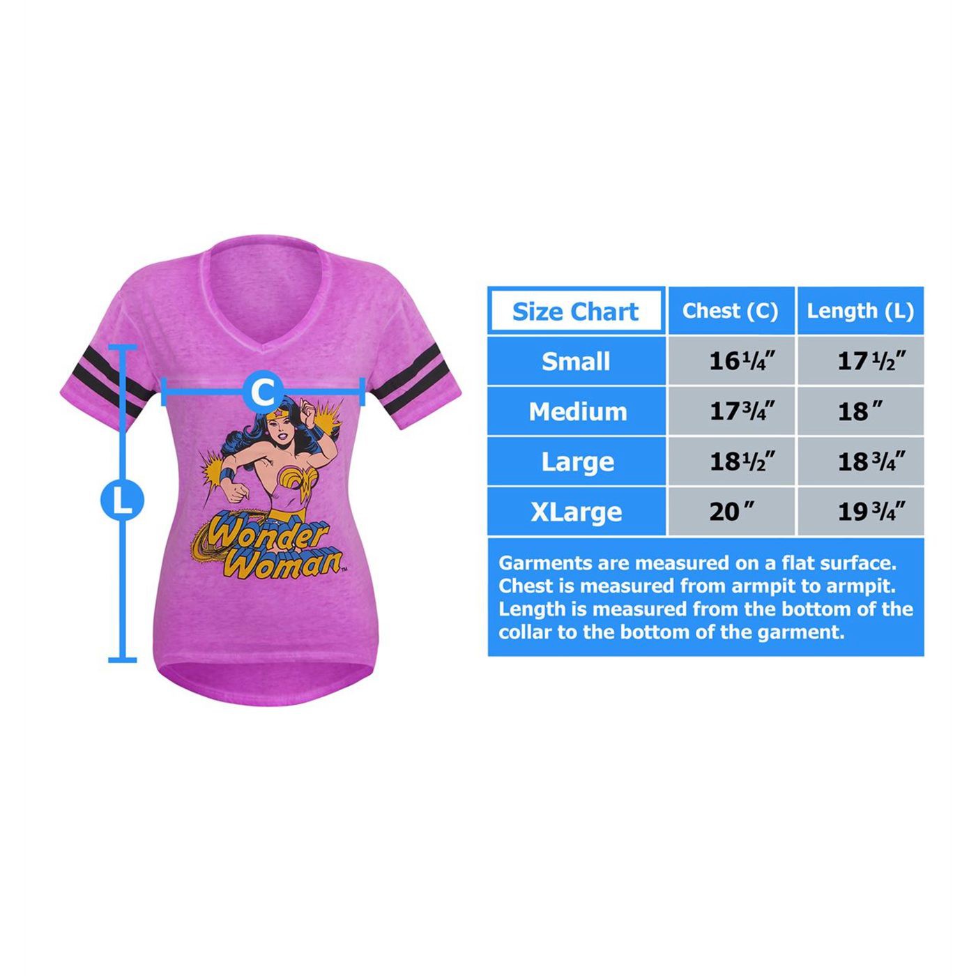 Wonder Woman Pink Athletic Women's V-Neck T-Shirt