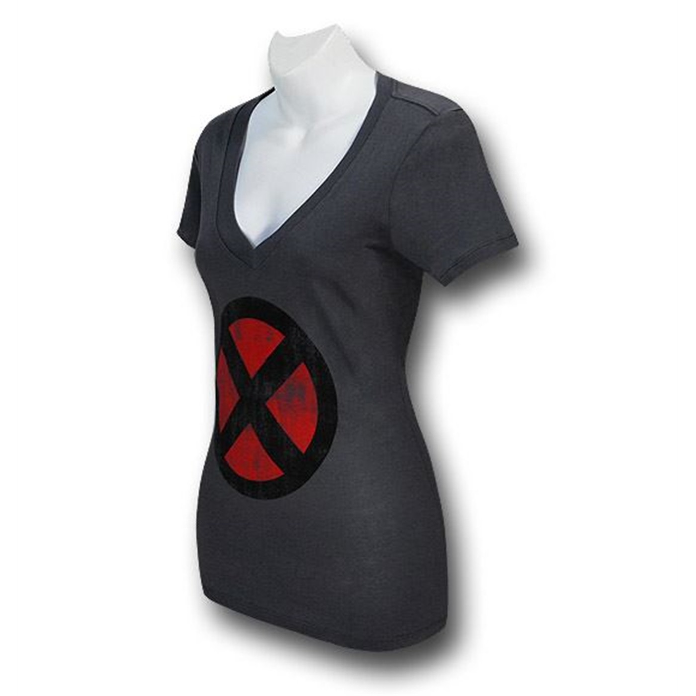 X-Men V-Neck Dark Grey Women's 30 Single T-Shirt