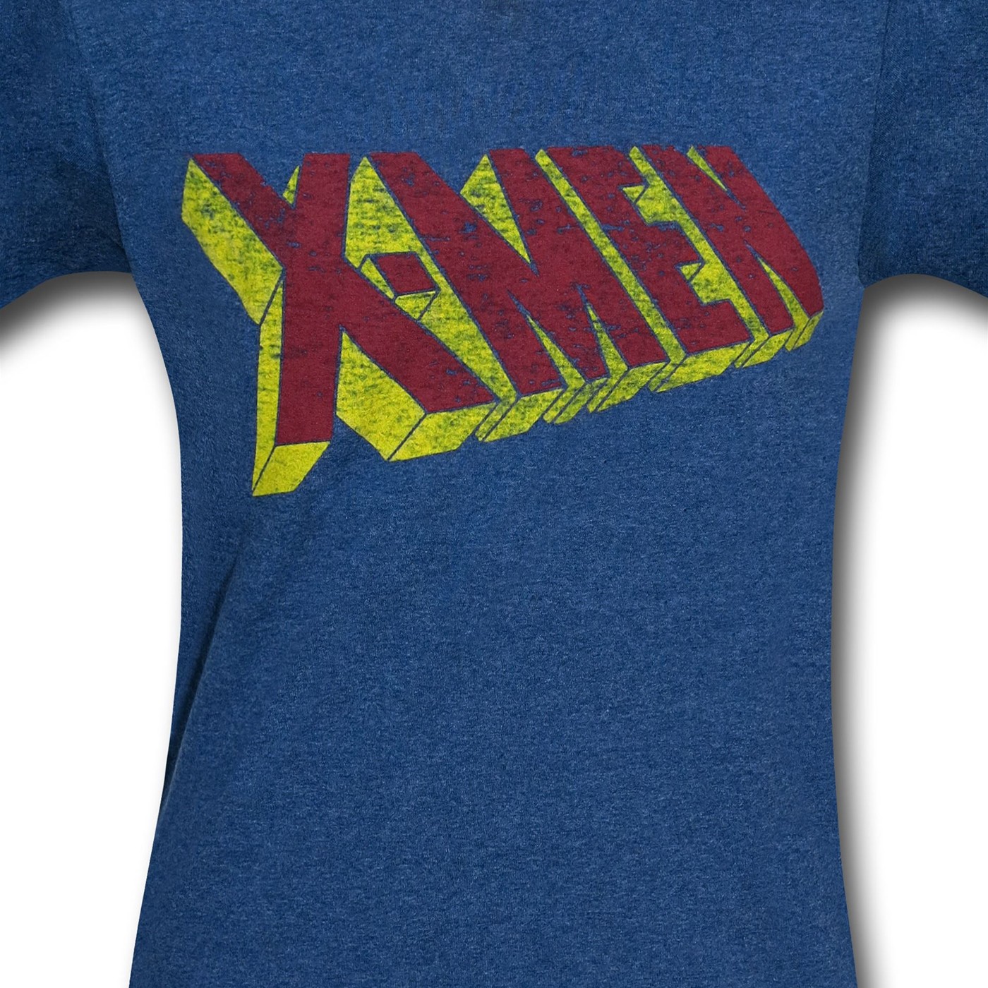 X-Men Classic Logo Heather Navy Burnout T-Shirt