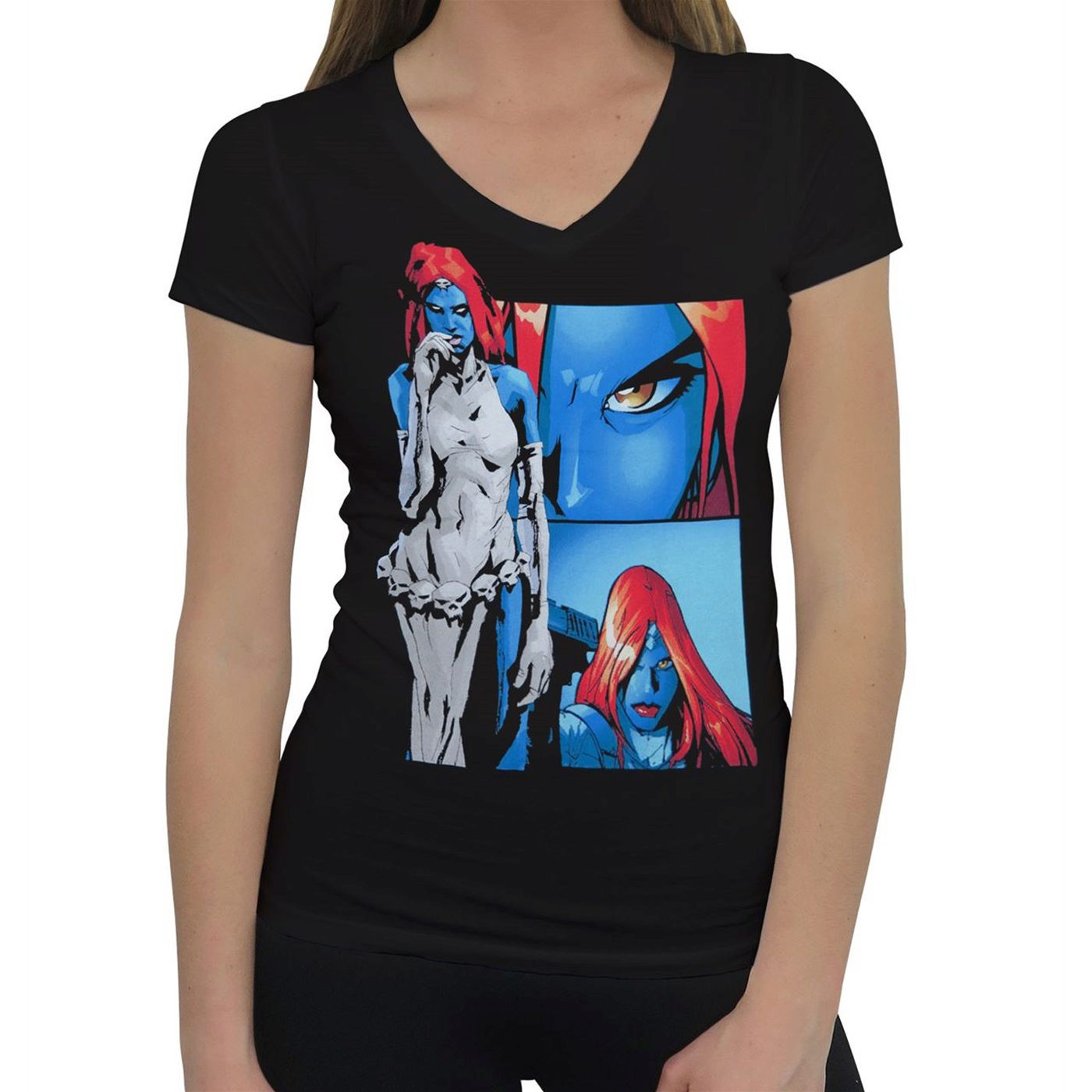 X-Men Mystique Panels Women's V-Neck T-Shirt