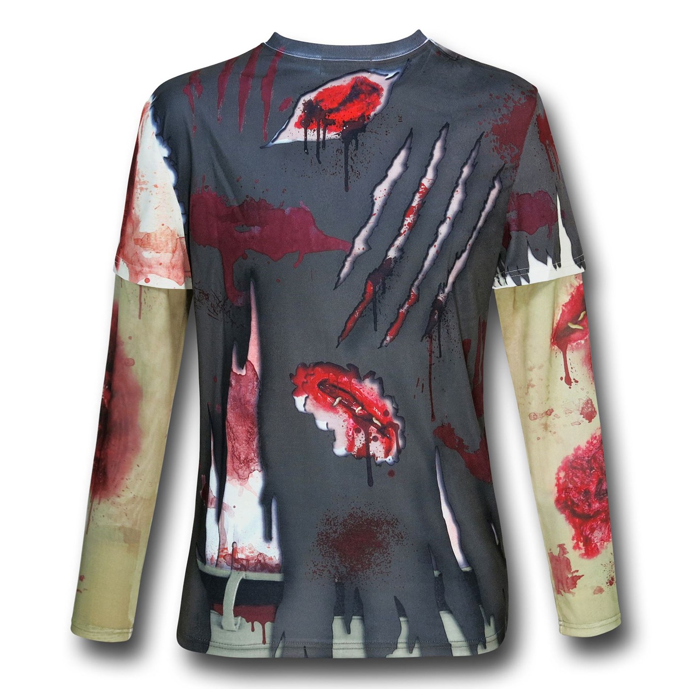 Zombie Costume Mesh Sleeve T-Shirt