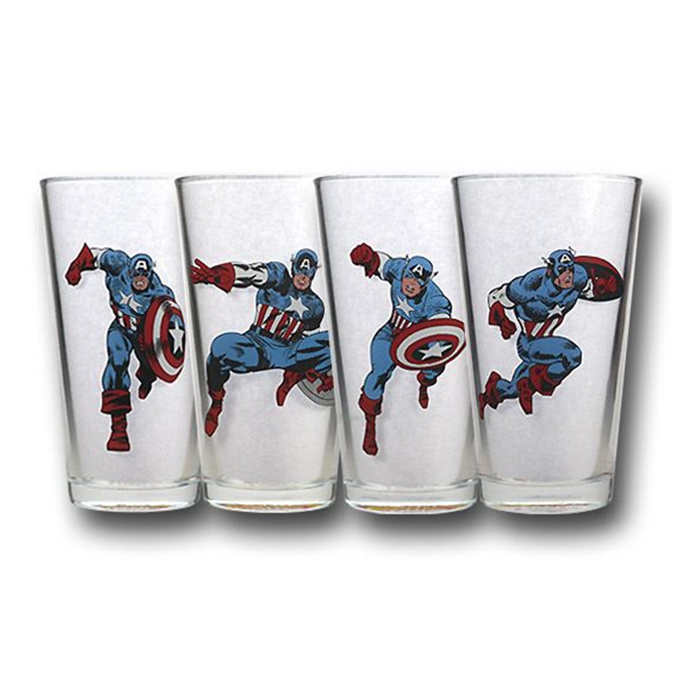 Captain America 16 oz Pint Glass Set