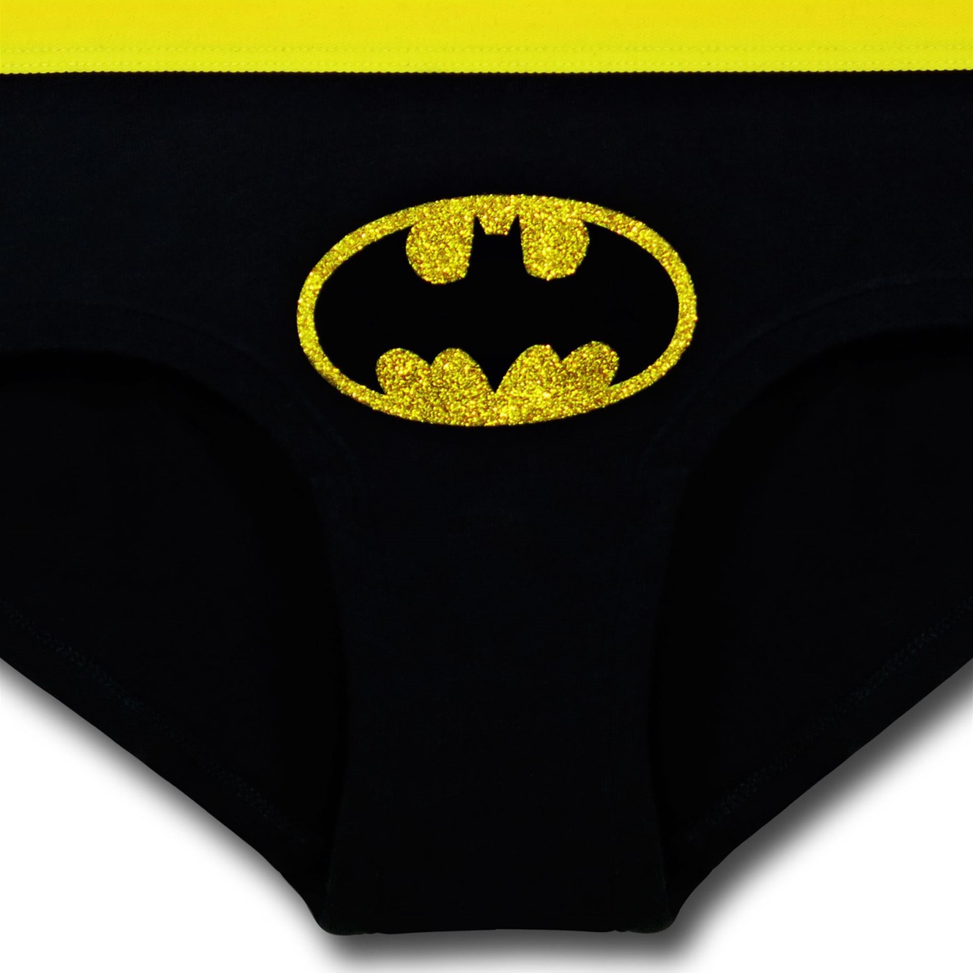 Batgirl Glitter Symbol Women's Black Briefs
