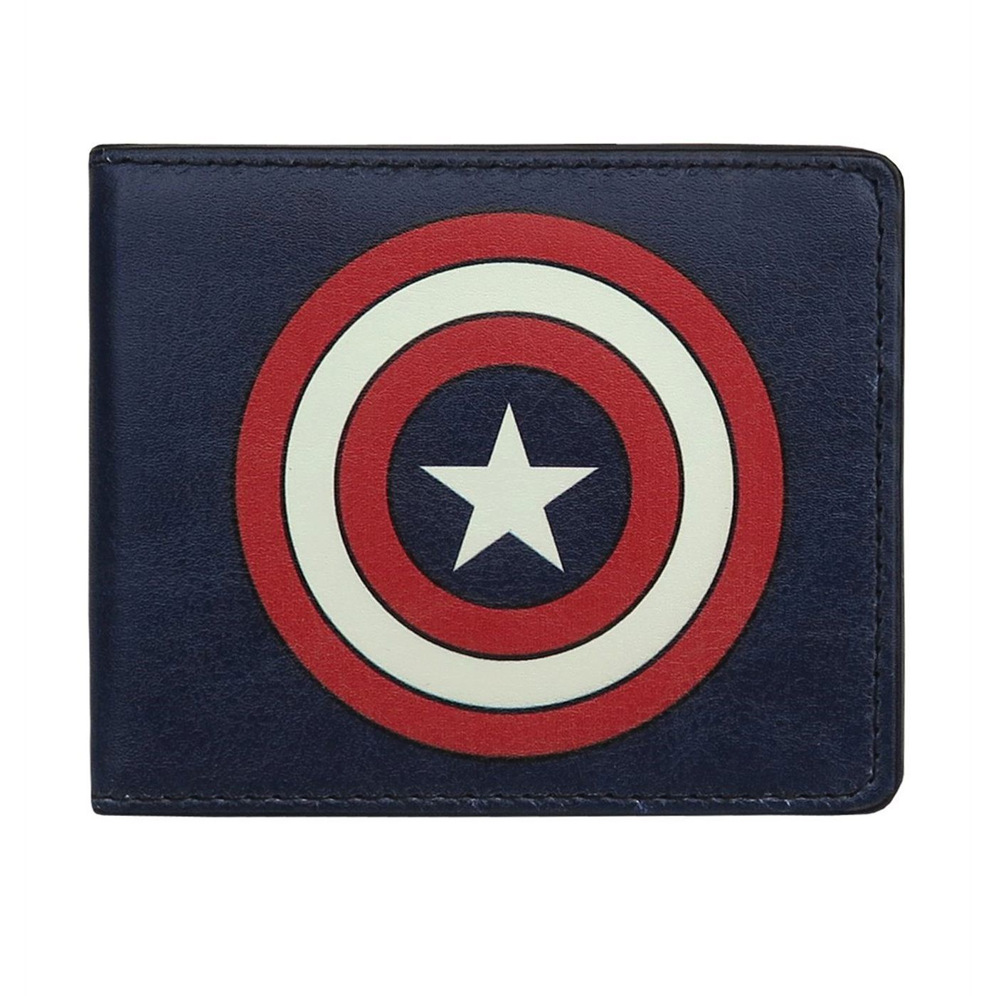 Captain America Shield Navy Bi-Fold Wallet