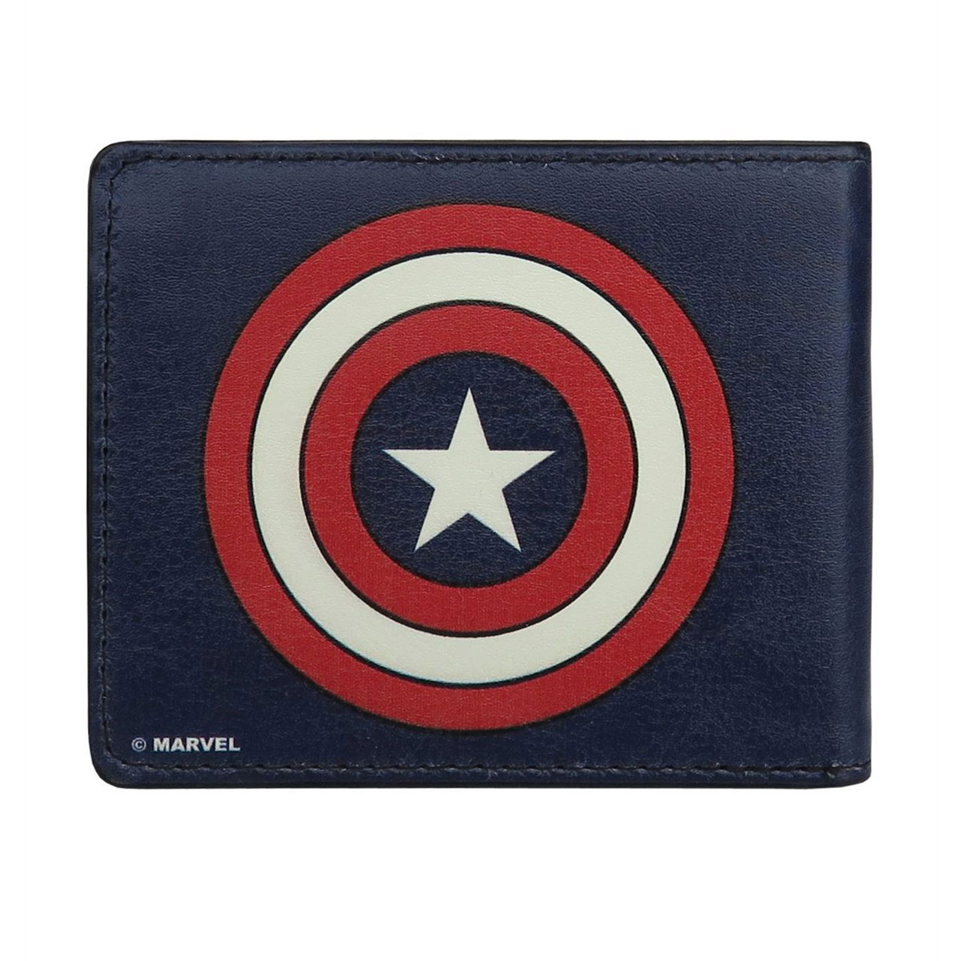 Captain America Shield Navy Bi-Fold Wallet