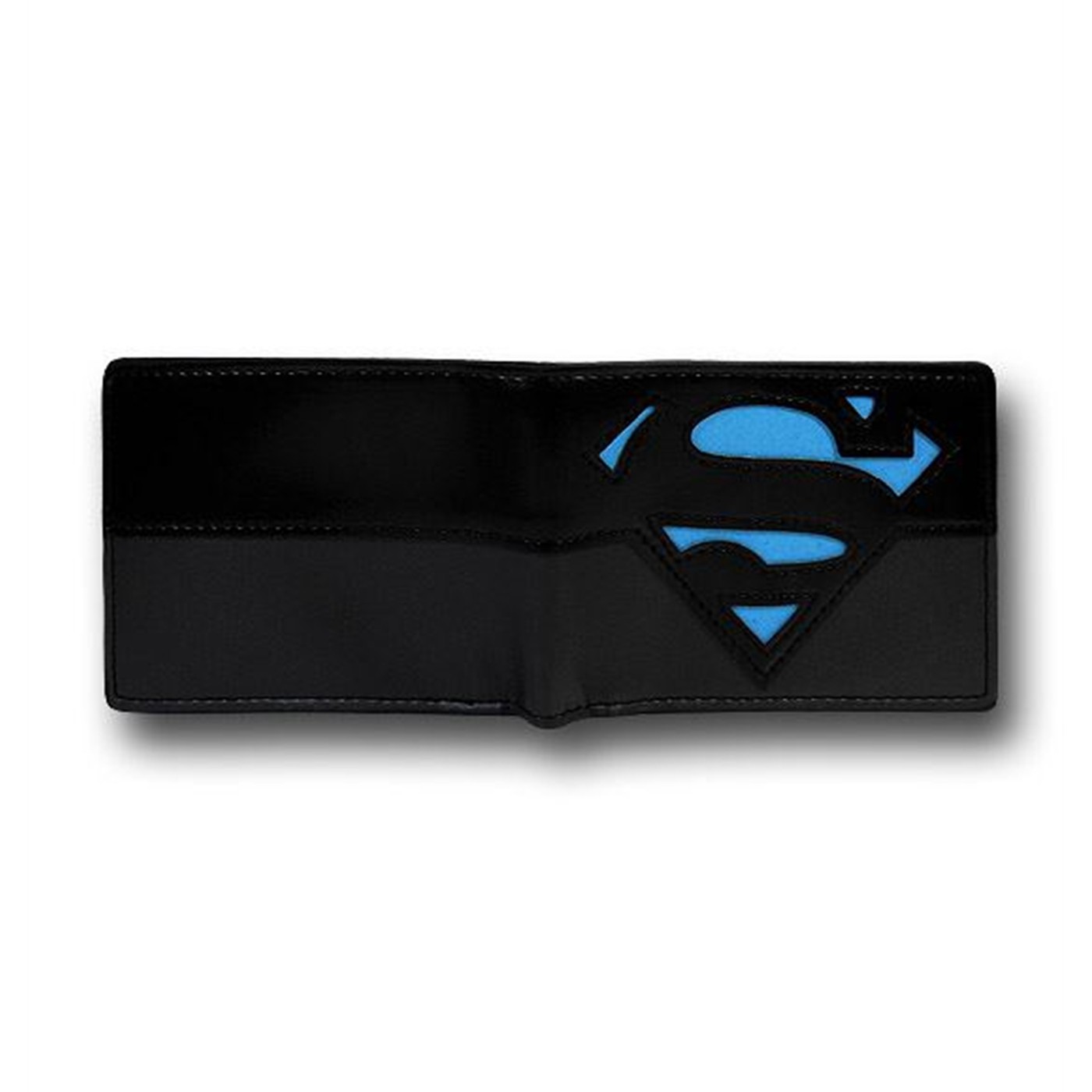 Superman Symbol Blue on Black Canvas Bi-Fold Wallet