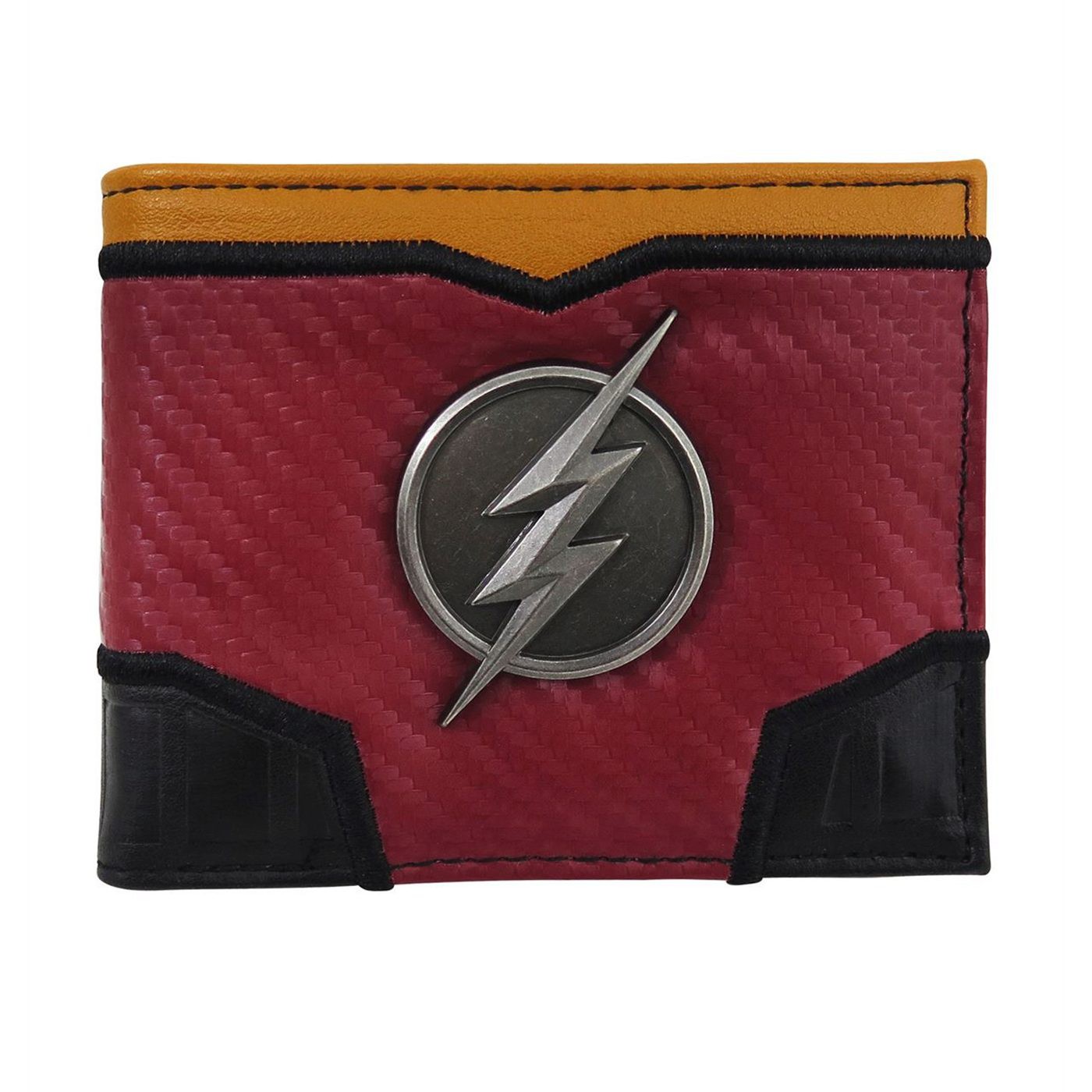 Flash TV Series Metal Symbol Carbon Fiber Bi-Fold Wallet