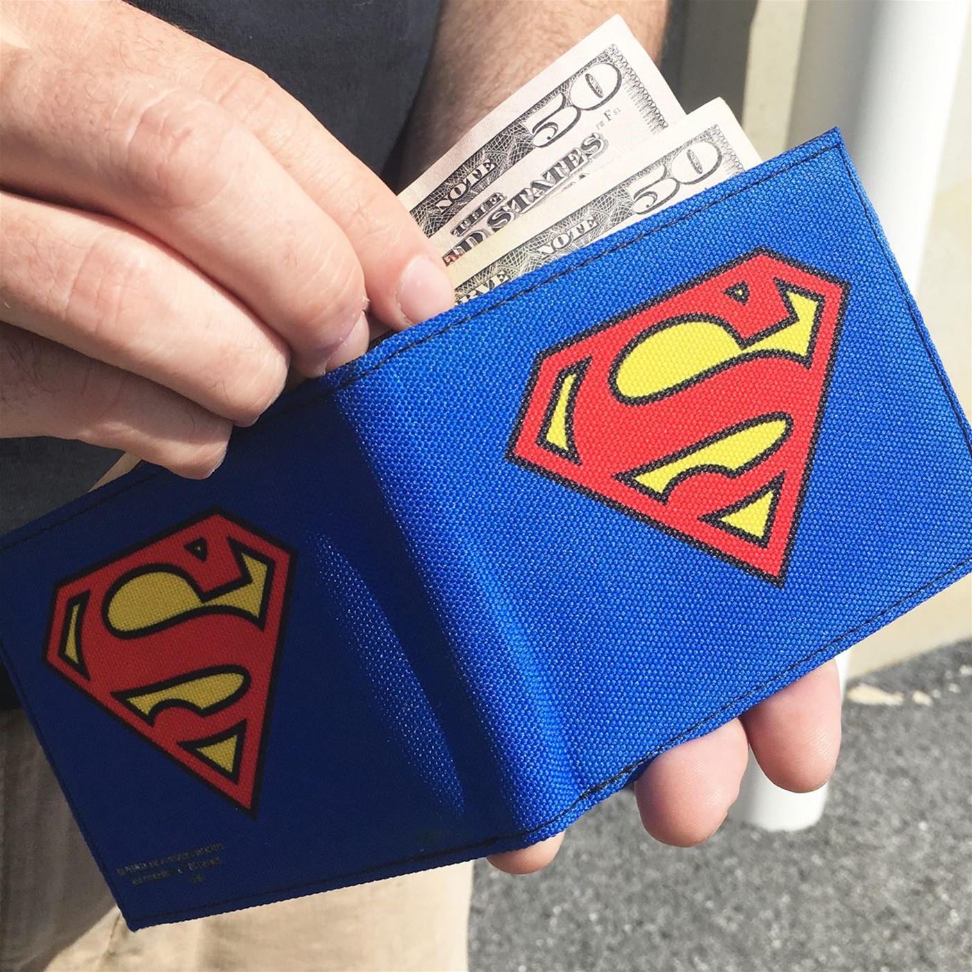 Superman Symbol on Blue Bi-Fold Wallet