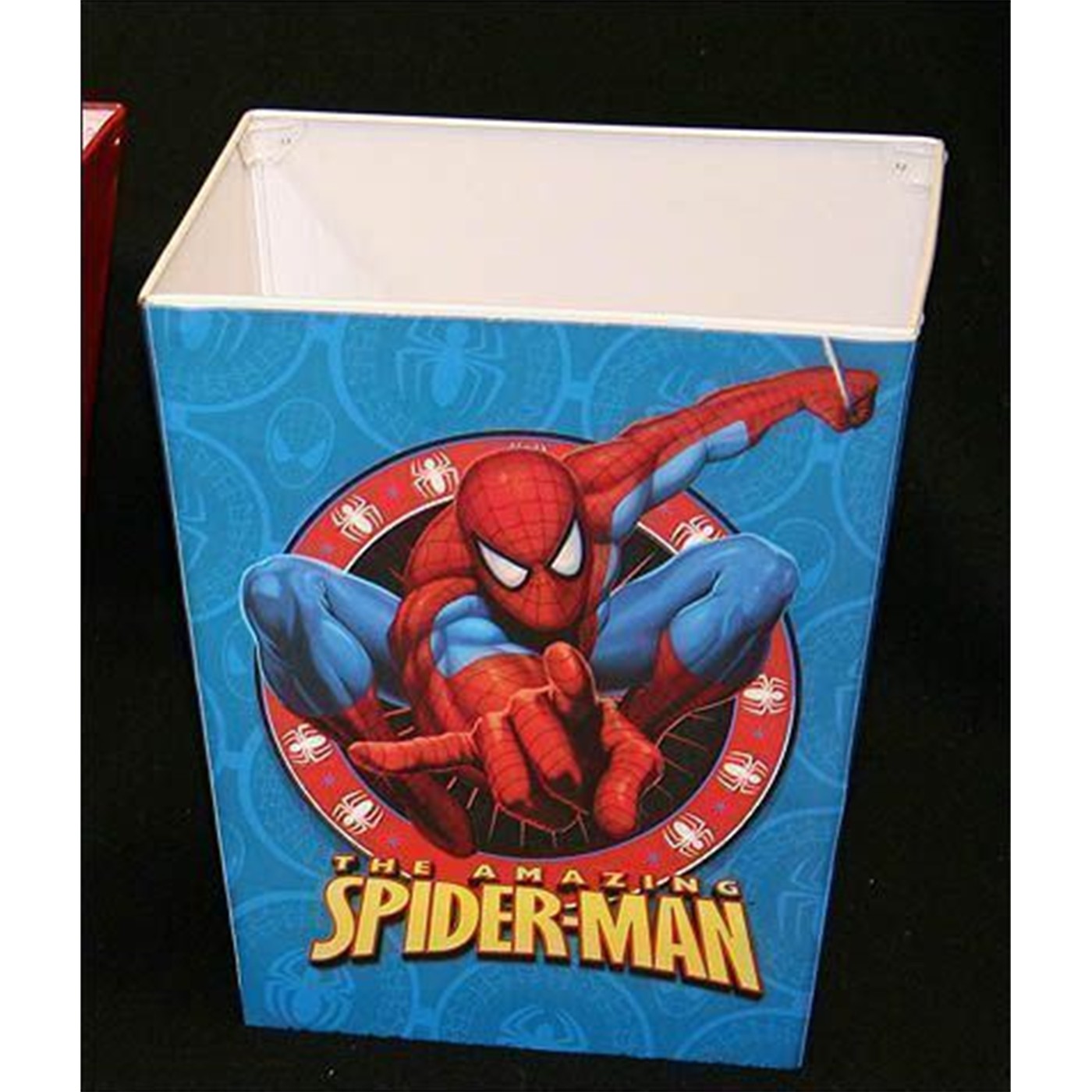 Spiderman Tin Waste Basket: Blue